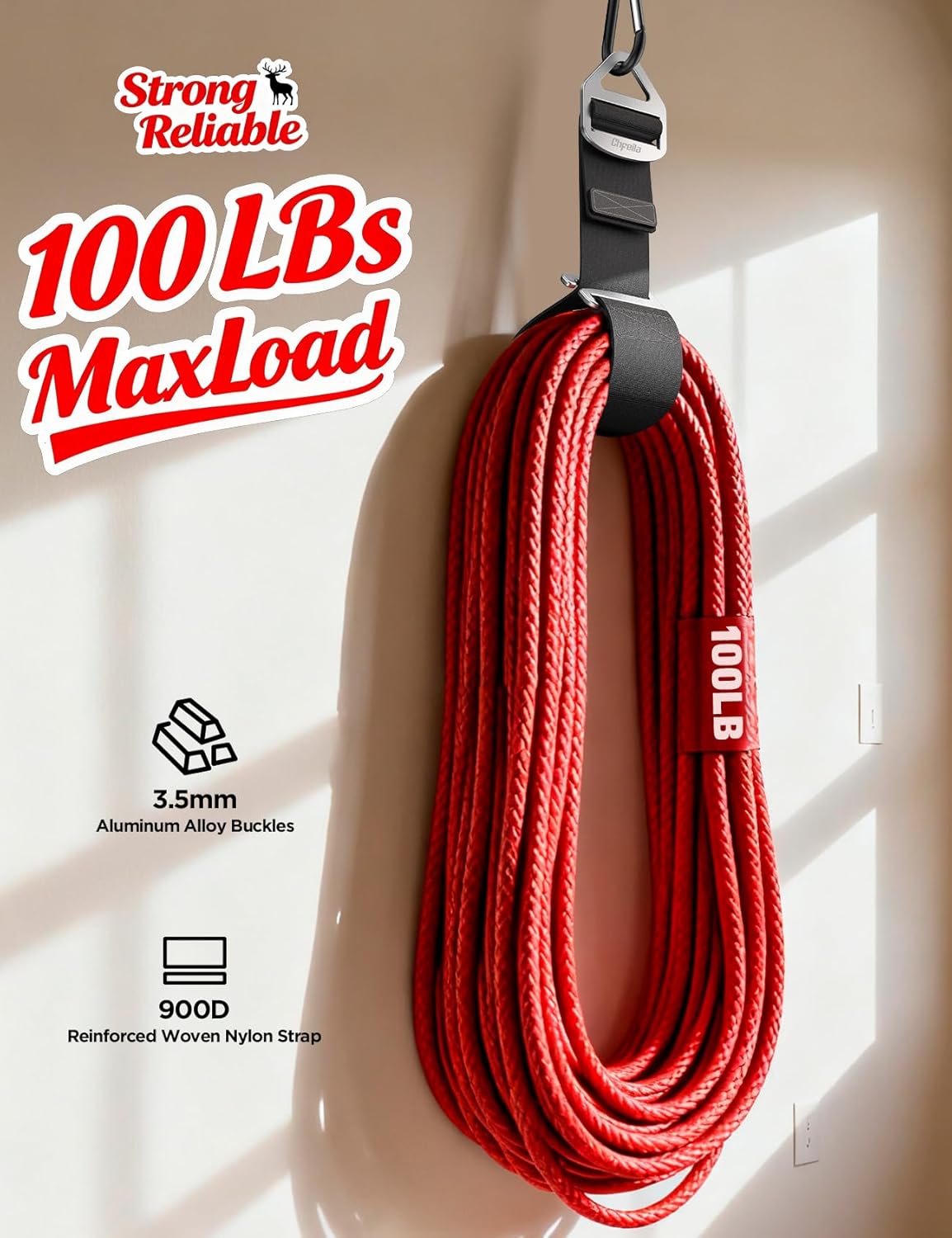 2025 Stocking Stuffers for Men, 6 Pack One Hand Operate Gravity Tighten Extension Cord Holder Organizer, Hose Rope Storage Straps, Workshop Garage Organization Gadgets Tools, Christmas Gifts for Dad