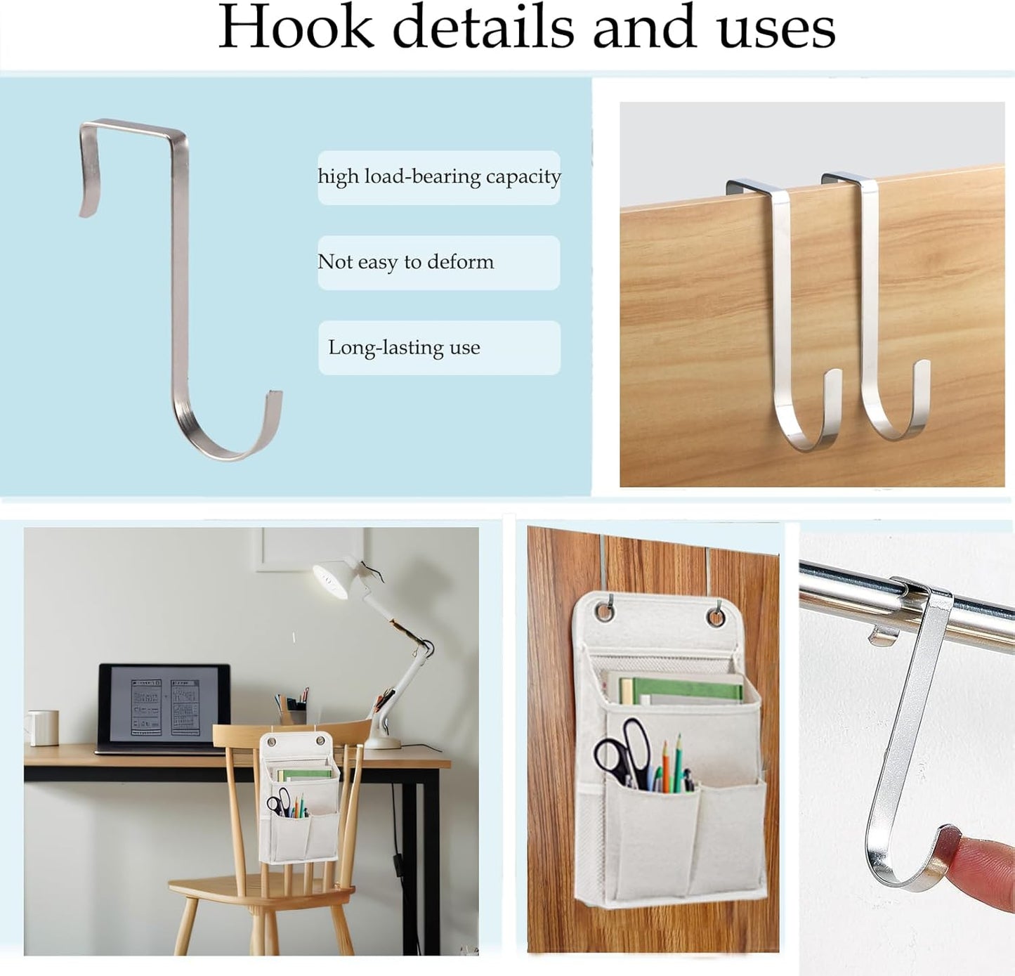 Hanging Basket for Organizing, Wall Organizer with Pockets and Over The Door Organizer，Can for Home, Closet, Office and Camper (2 White)