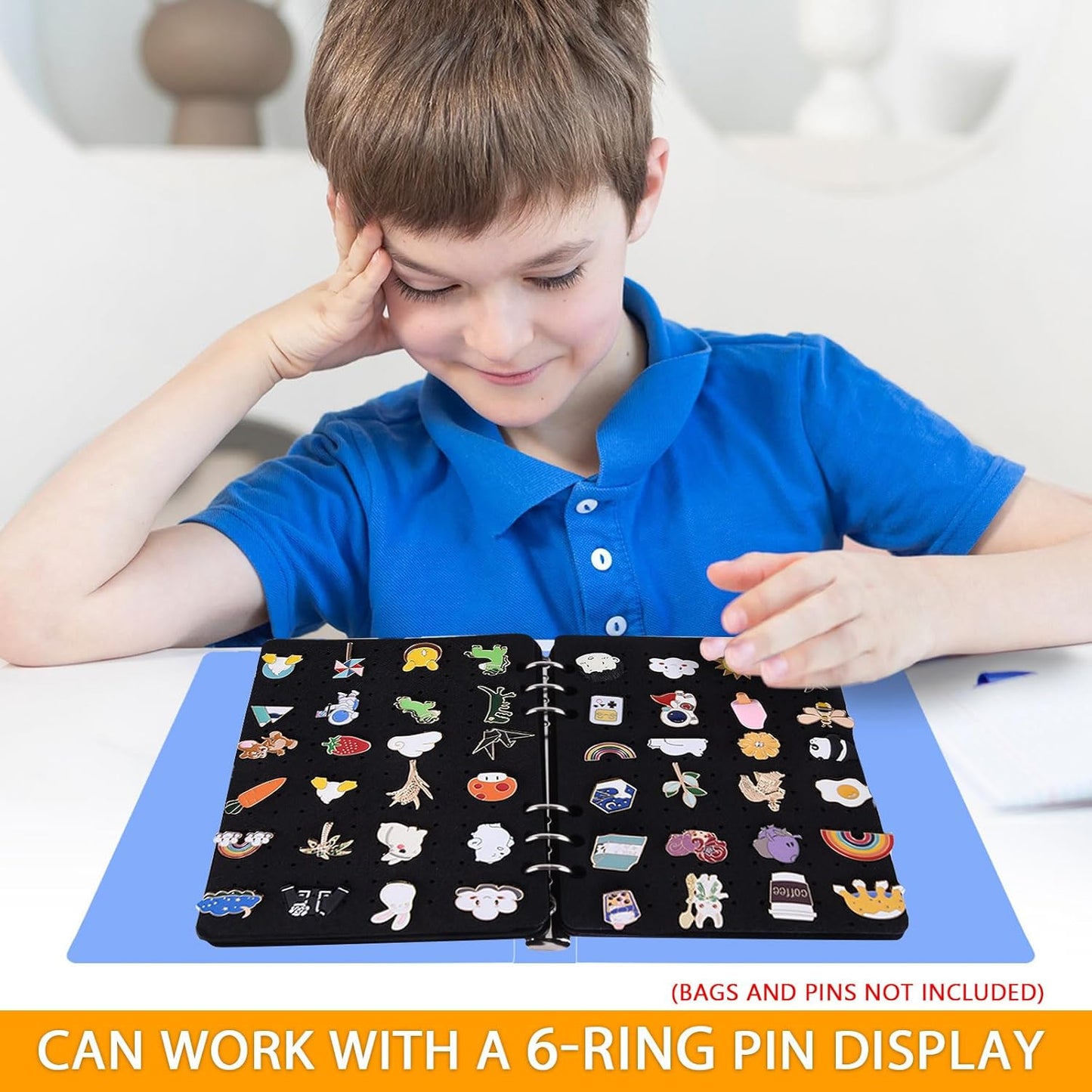A5 Enamel Pin Display Pages,Creative Pin Collection with 5 Flip-Pages,Designed to Easily Trade & Display Enamel Pins (Pins Not Included)