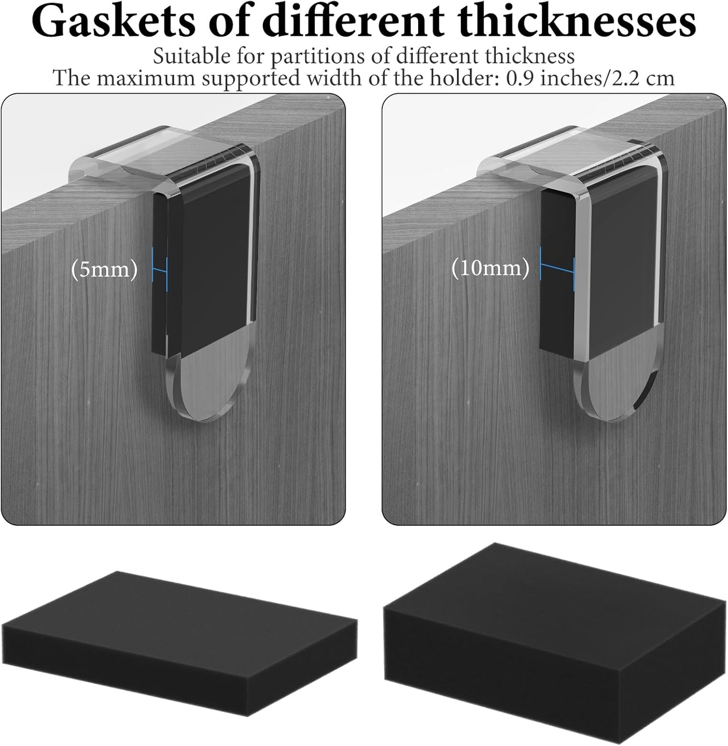 GEEKRIA Acrylic Cubicle Wall Hooks for Headphones, Headphone Hook Holder, Headsets Hanger Compatible with Bose, Sony, Sennheiser, ATH, AKG, JBL, Beats (Clear)
