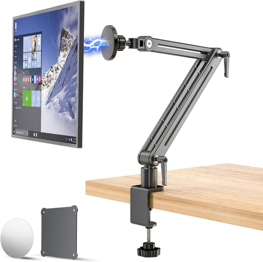 Jakeko Strong Magnetic Portable Monitor Desk Clamp - 75mm VESA Mount 4.7" 12.9" 15.6" 16" 17.3" 18.5 inch 360° Rotate Base Tablet Holder Arm JK07B1