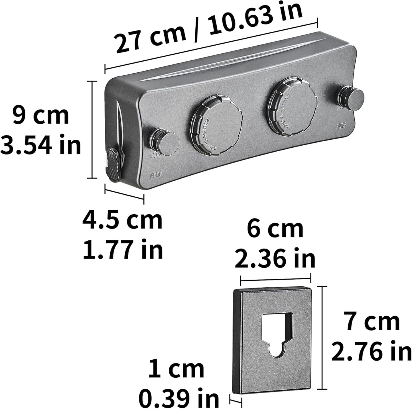 JOOM Retractable Clothesline Heavy Duty Clothes Drying Laundry Line Wall Mounted Easy Hanging Clothes Drying Laundry Line Retracting Hanging Lock to Prevent Sagging (Two line,Grey)