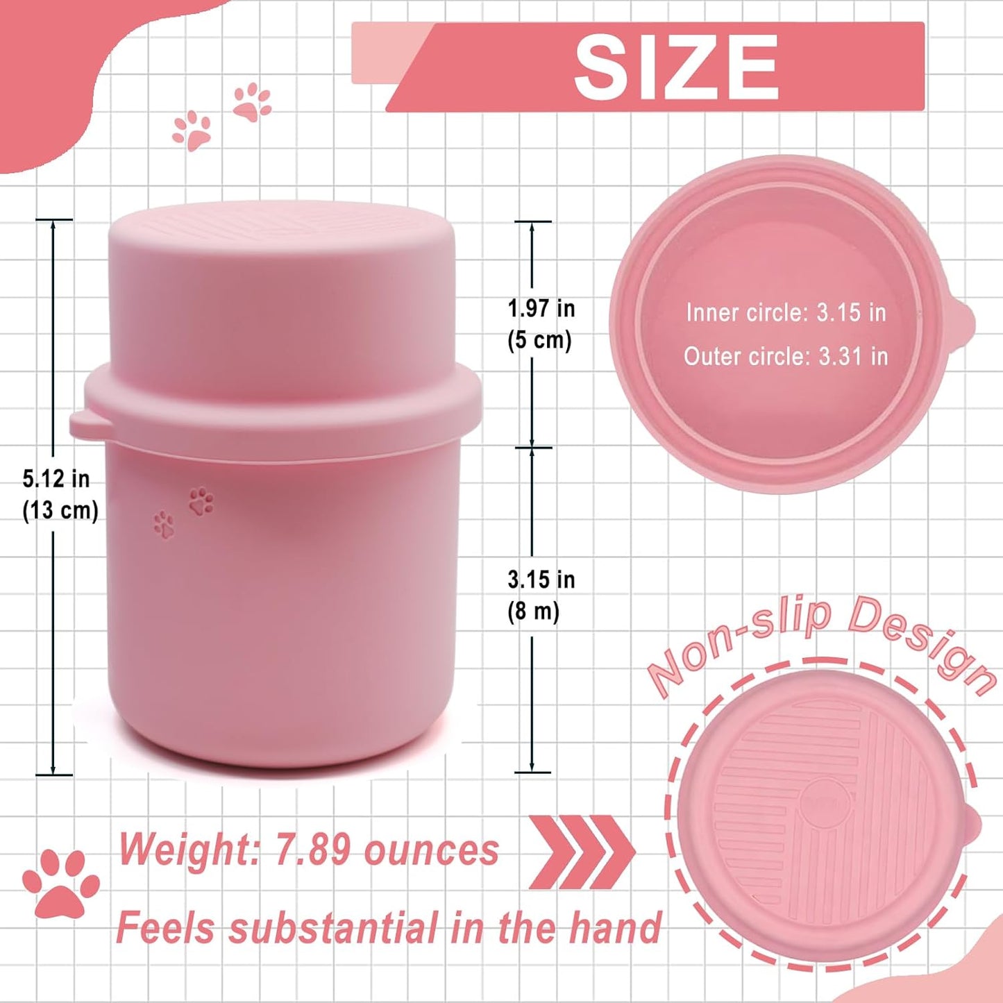 Original Canned Dog Food Storage Container | Silicone Can Cover Pet Food Sealer | BPA Free, Airtight, Dishwasher & Freezer Safe (2 Pcs Pink)