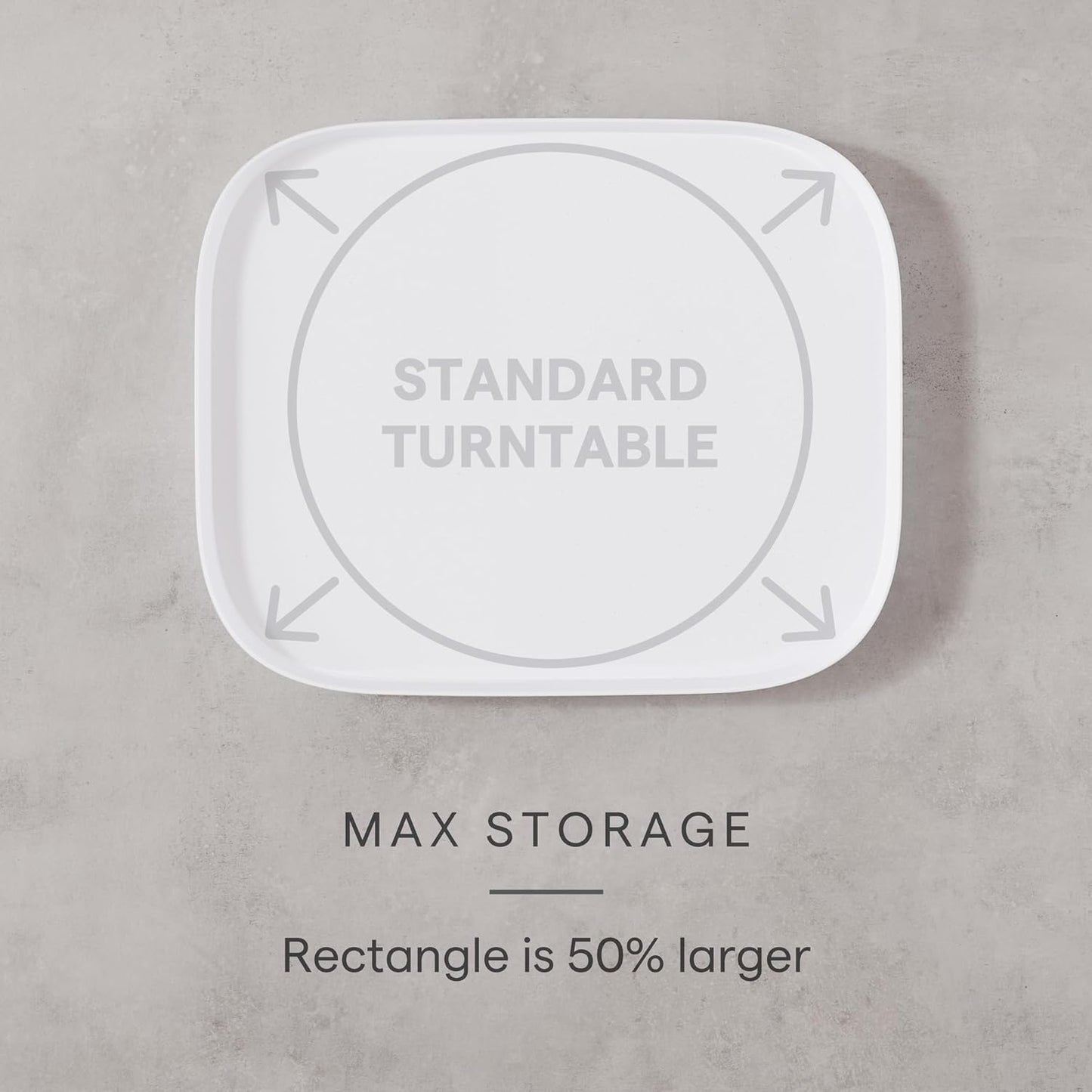 YouCopia MagicTrack Rectangle Lazy Susan Turntable: Kitchen & Bathroom Pantry, Cabinet & Countertop Storage Organizer with 360° Spin, Non-Slip, White Speckled BPA-Free