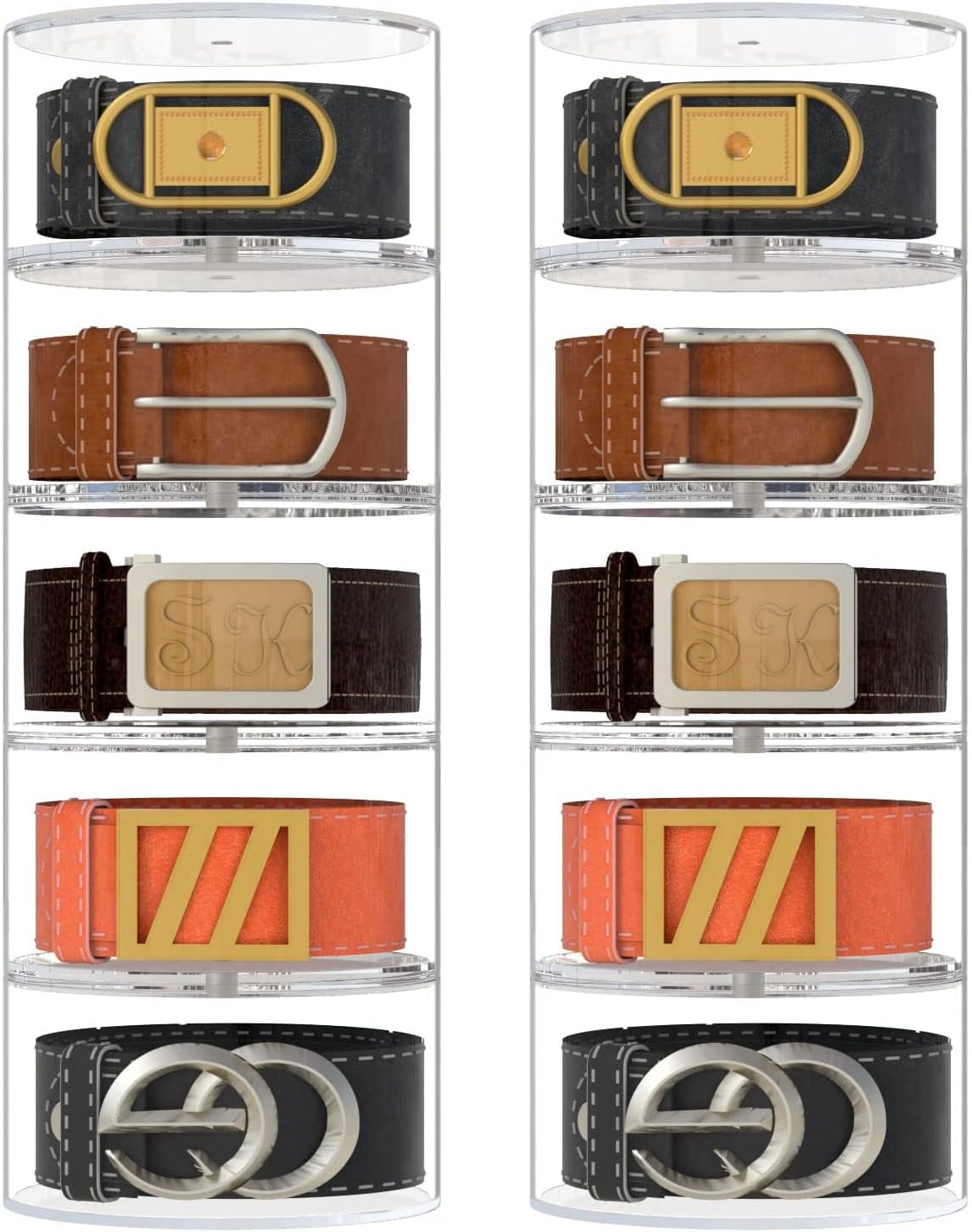 NIUBEE Belt Organizer, Acrylic 10 Layers Belt Case Storage Holder and Display for Accessories like Jewelry,Watch,Bracelets