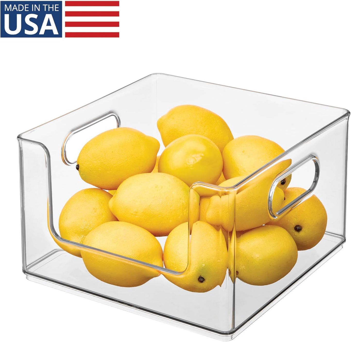 iDesign Stackable Clear Plastic Open Front Storage Bin, Easy Access Organizer for Pantry or Cabinet