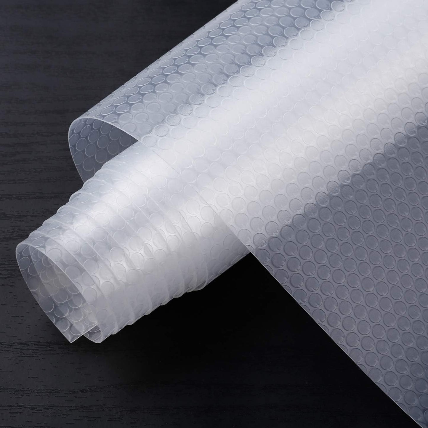 HooTown Refrigerator, Fridge, Shelf Liner and Drawer Mats 17.5 Inch Wide x 32.8 Feet Long, Non Slip EVA Plastic Washable Waterproof Pads for Kitchen Cabinet, Pantry Closet, Cupboard, Transparent