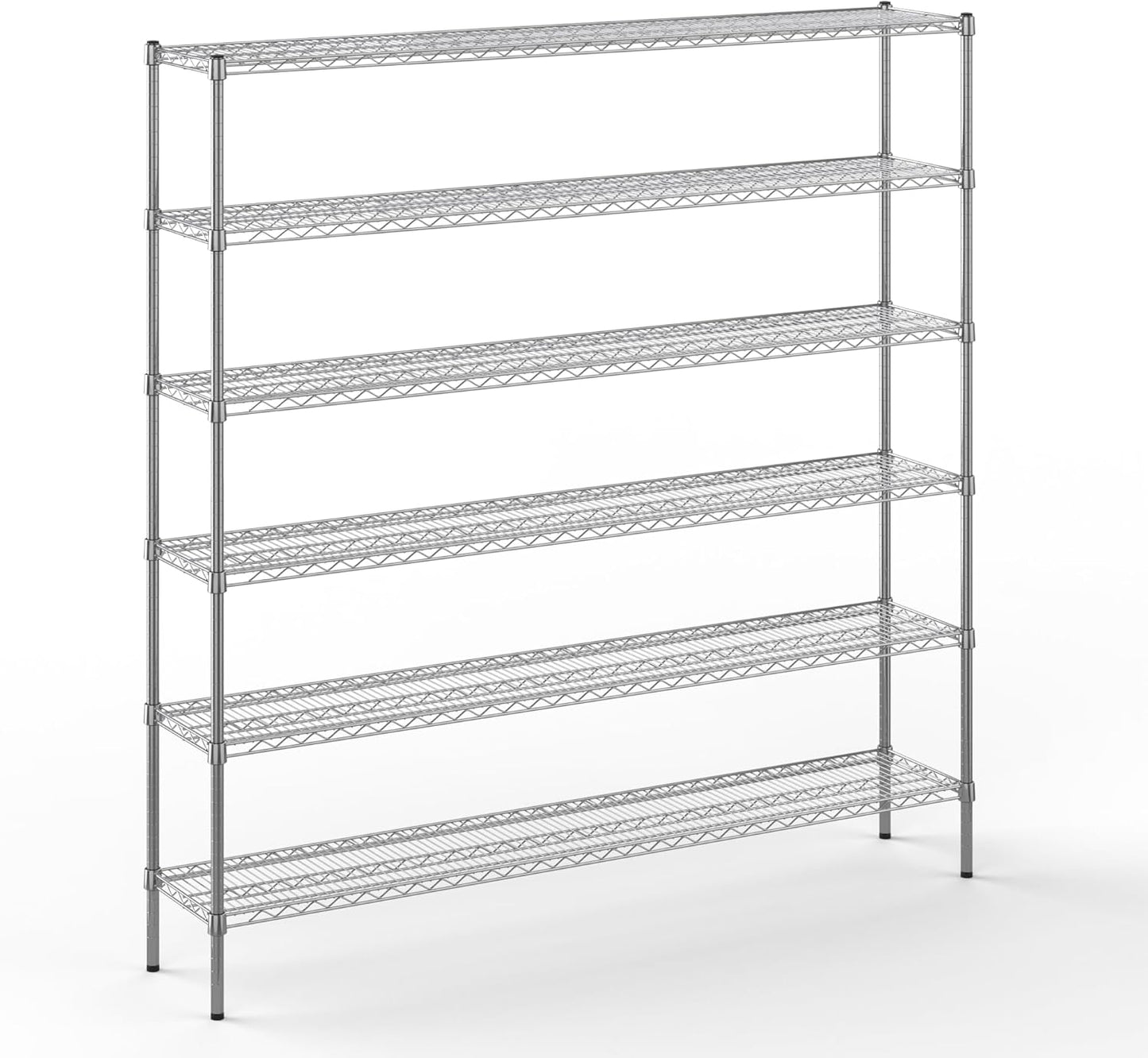 14" Deep x 72" Wide x 74" Height Wire Shelving Kit | 6-Tier | NSF Commercial Storage Rack Unit