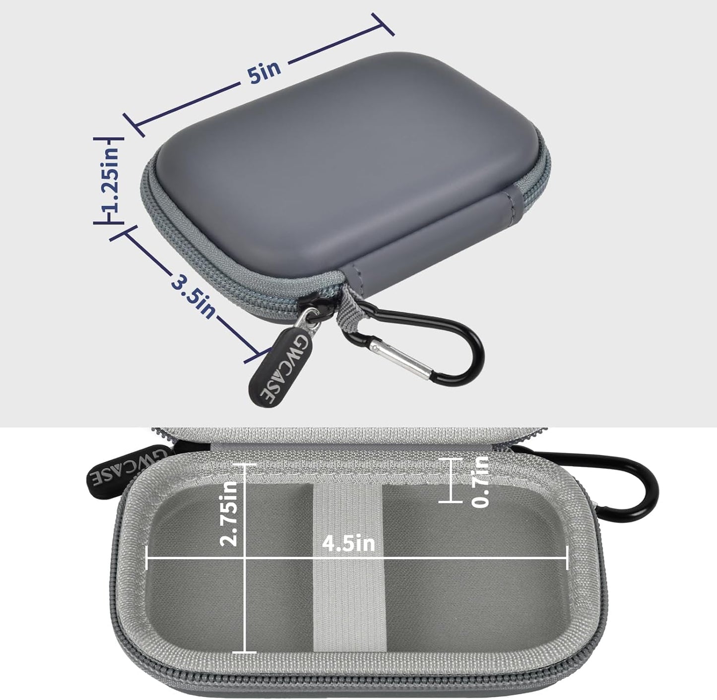 Case Compatible with Samsung T9/ T7/ T7 Shield Portable SSD 1TB 2TB 4TB External Hard Drive, Storage Travel Carrying Holder Organizer for Solid State Drives & USB Cable (Box Only)-Grey