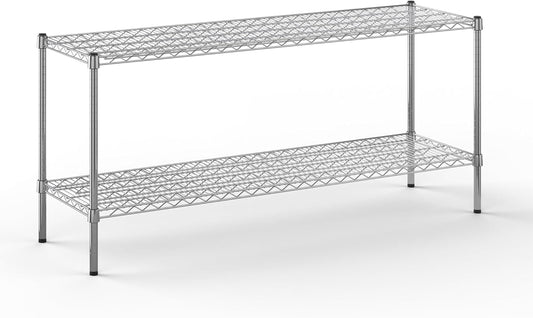 18" Deep x 60" Wide x 27" Height Wire Shelving Kit | 2-Tier | NSF Commercial Storage Rack Unit