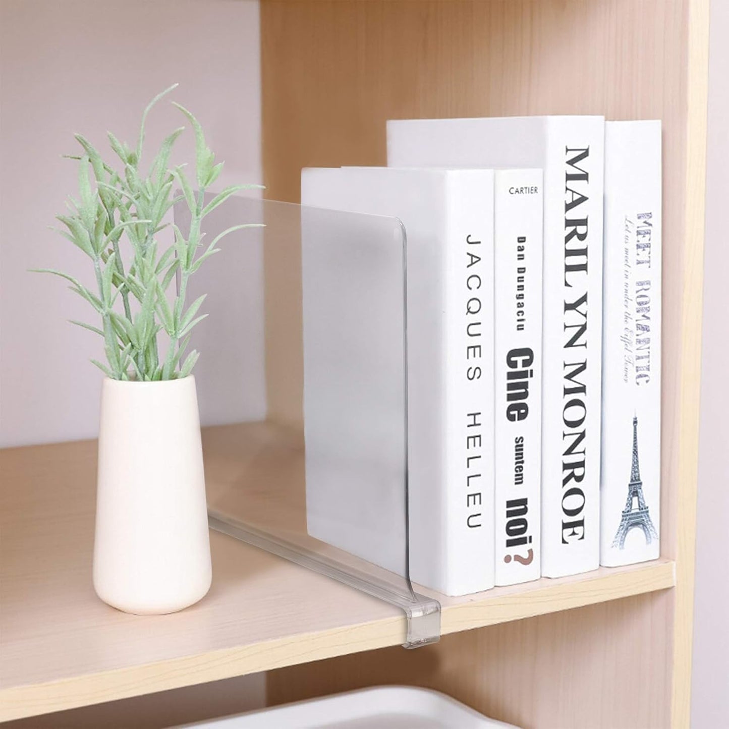 Sorbus 6 Acrylic Shelf Dividers for Closets organization Shelves, Organizer for Clothes shelf, Linens, Purse Separators, Clear Acrylic Dividers separator for Closets, Kitchen Cabinets Bedroom (6-Pack)