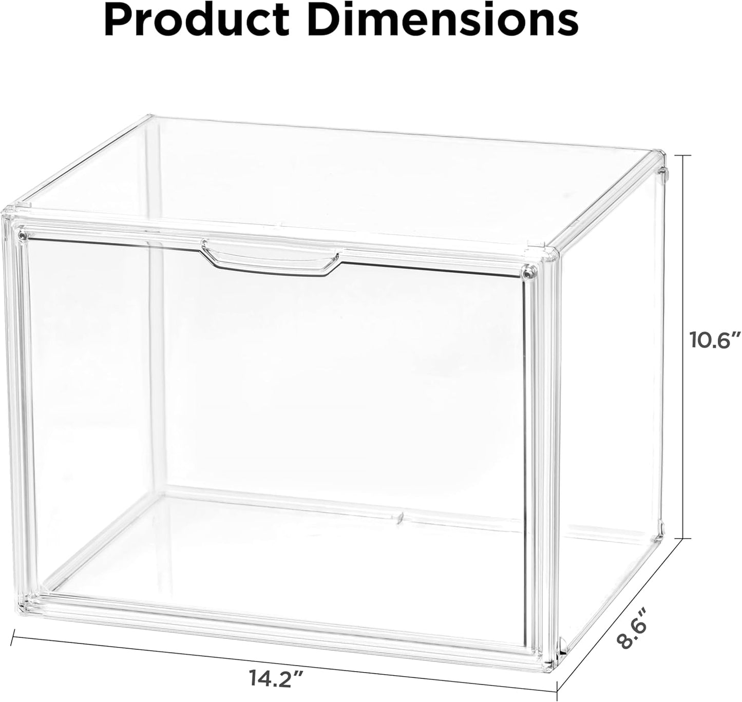 HBlife 1 Pack Purse Storage Organizer for Closet, Large Clear Stackable Handbag Display Case Box with Magnetic Door for Collectibles, Cosmetics, Women Heels and Toys