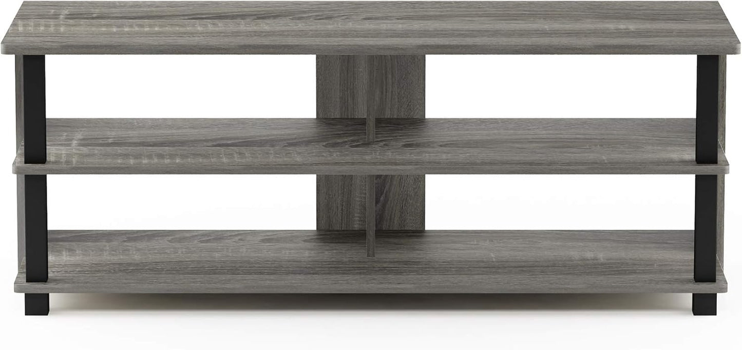 Furinno Turn-N-Tube Shoe Rack, 3-Tier Shoe Organizer, Compact Shoe Storage with Open Shelves, 15.5 x 41.1 x 15.8, for Closet Entryway, Office, Garage, French Oak/Black