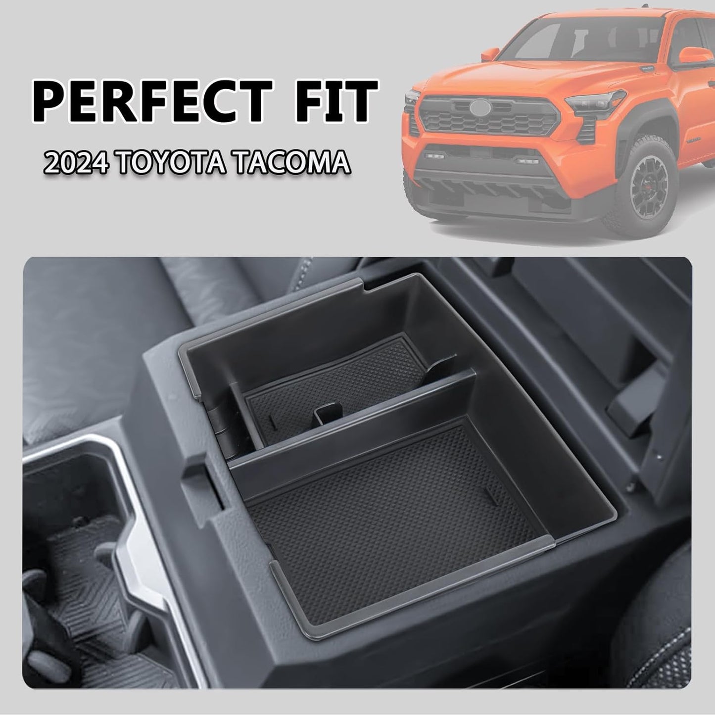 Center Console Organizer Compatible with 2024 2025 Toyota Tacoma Console Armrest Storage Box Interior Insert Storage Tray Secondary Accessories
