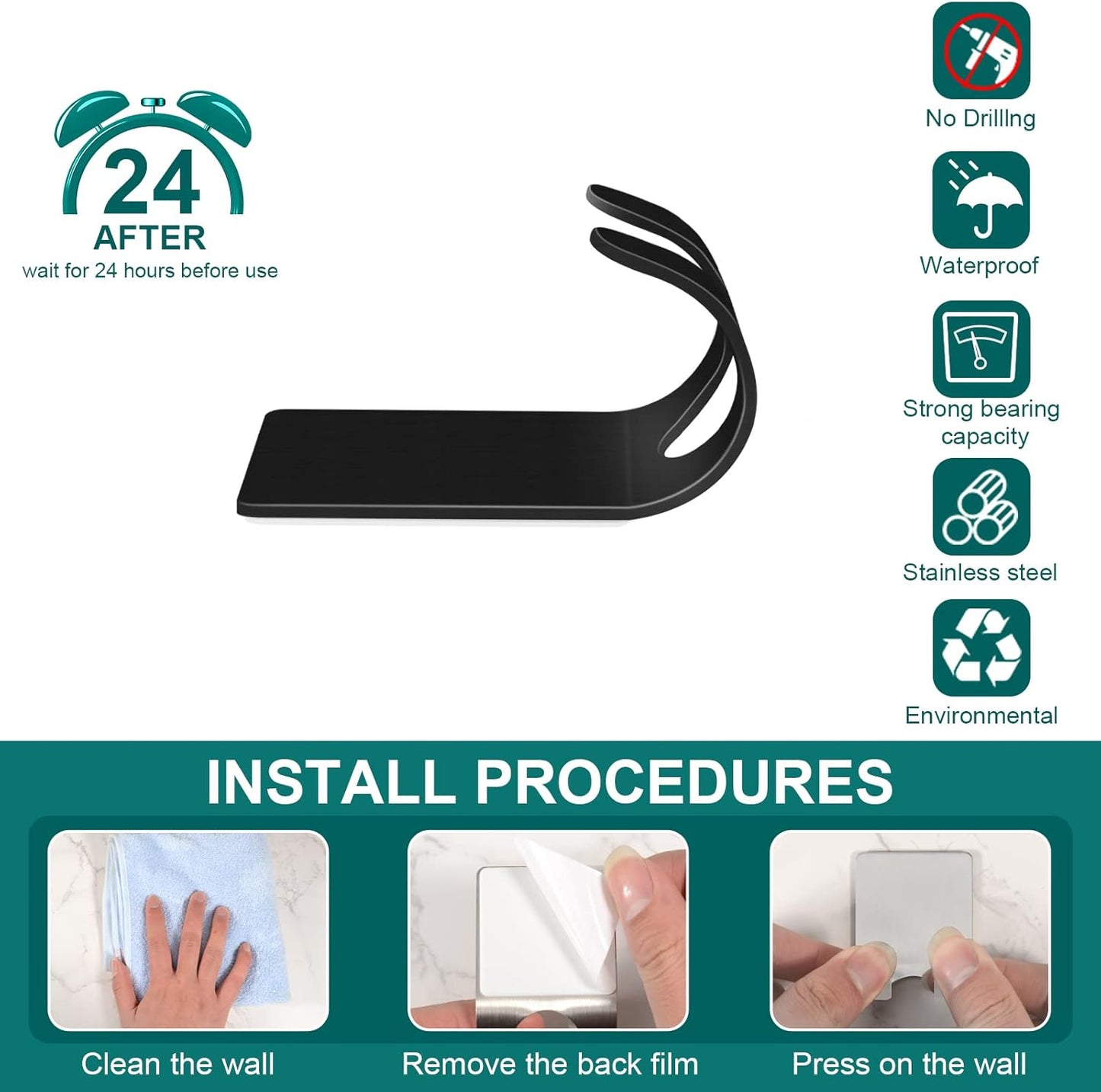 CGBE Razor Holder for Shower, 4 Packs Self Adhesive Shaver Holder Hanger Hooks for Bathroom, Damage Free Wall Hooks for Razor Shaver Loofah Sponge
