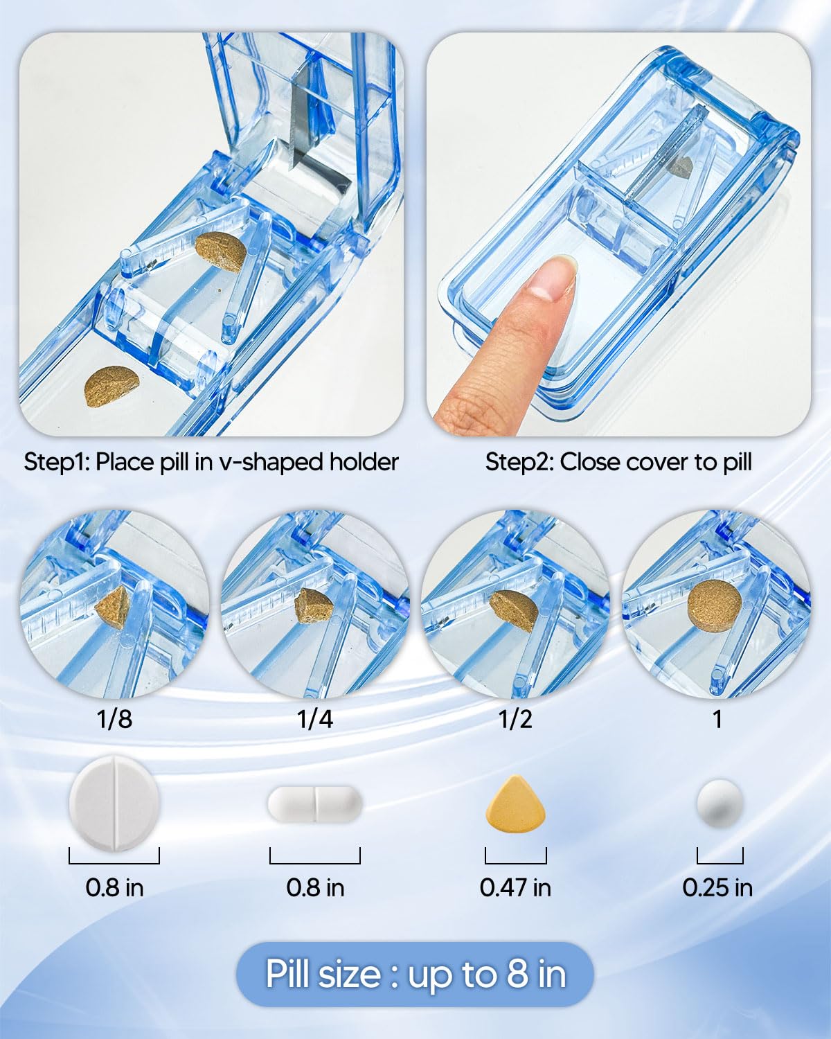 Monthly Pill Organizer 2 Times a Day, FRIWOLE Medicine Box with Portable Weekly Pill Bag, Keychain Pill Case, Pill Cutter and 2 Sticker (Purple, 2 Times a Day)