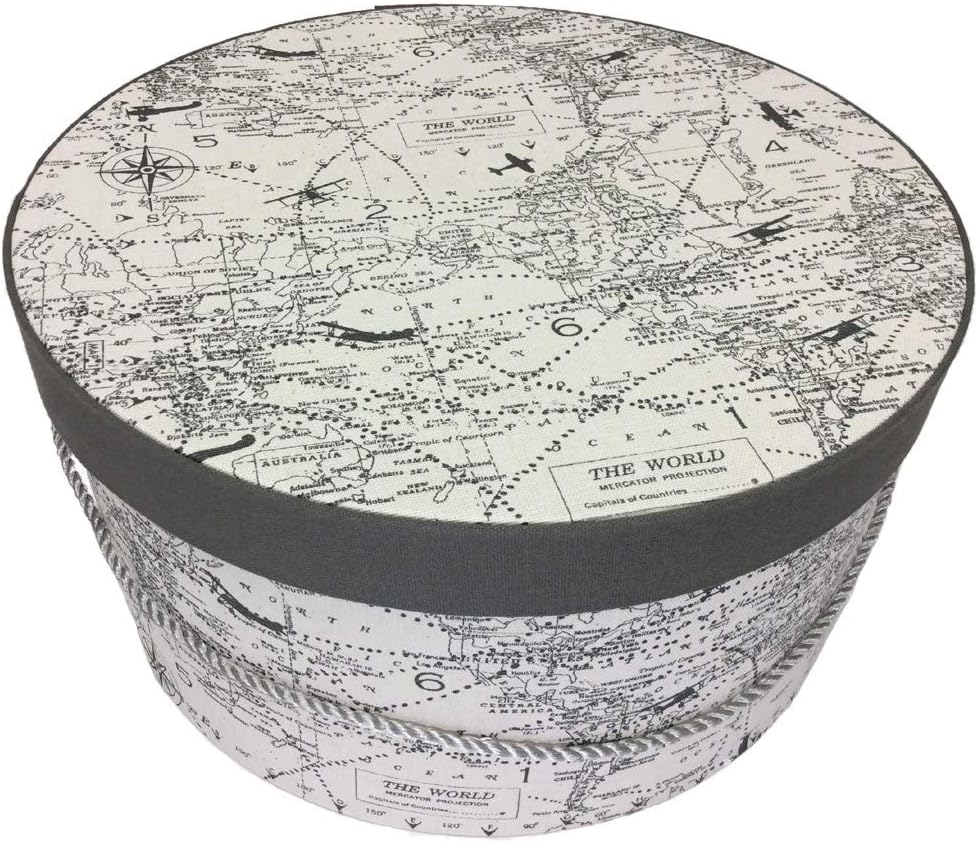 Sarah's Hat Boxes Classic Travel Hat Box – 14.75" x 7.5" (Dia. x Ht.) Handmade in USA – Odorless Non-Toxic Adhesive, Cording Handle – Premium Storage for Hats & Accessories