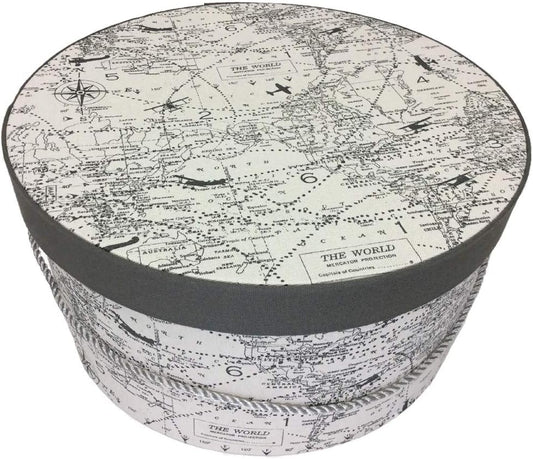 Sarah's Hat Boxes Classic Travel Hat Box – 11" x 5.5" (Dia. x Ht.) Handmade in USA – Odorless Non-Toxic Adhesive, Cording Handle – Premium Storage for Hats & Accessories