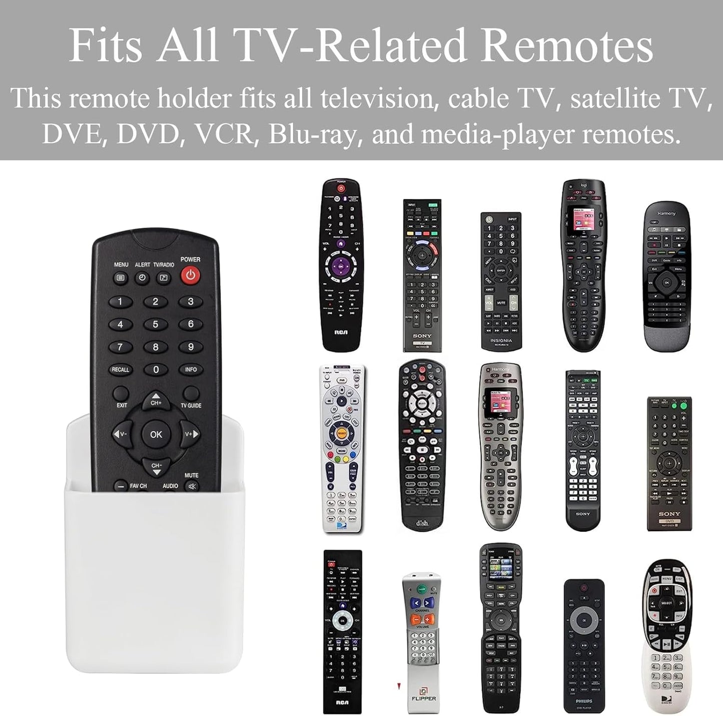 3 Pcs Wall Remote Control Holders TV Controller Holder Self Adhesive Marker Holder Pen Pencil Storage Organizer for Home Office School (White)