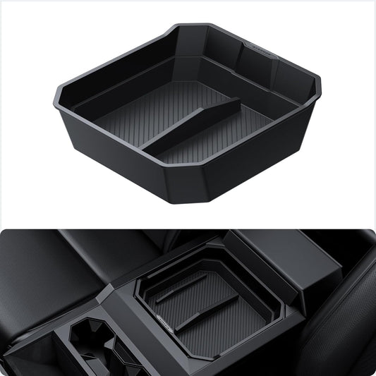 BASENOR 2024 2025 Tesla Cybertruck Center Console Organizer Tray(Carbon Edition) (Proprietary Design) Armrest Storage Box for Cybertruck Accessories