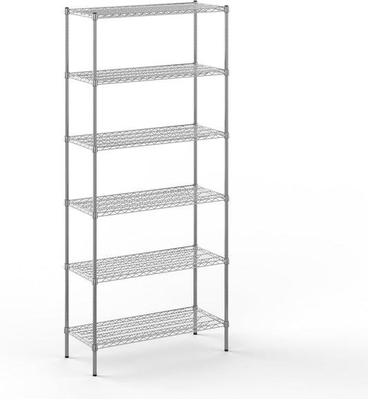 18" Deep x 42" Wide x 96" Height Wire Shelving Kit | 6-Tier |NSF Commercial Storage Rack Unit
