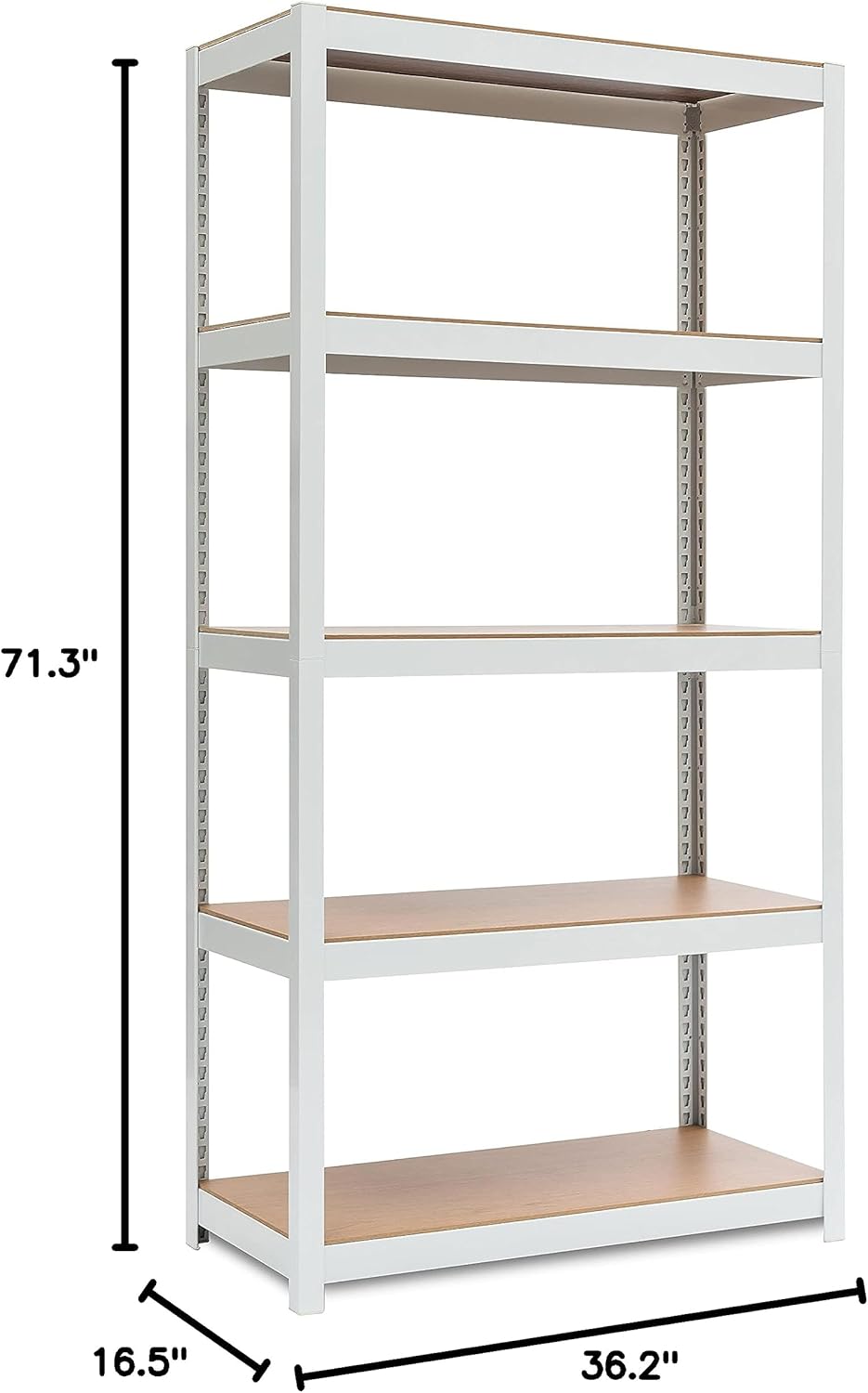 HOMEDANT House 5-Tier Laminated Metal Shelving Unit Adjustable Storage Utility Rack Heavy Duty Shelves Organization Multipurpose Shelf Kitchen Garage Pantry Closet 1Pack