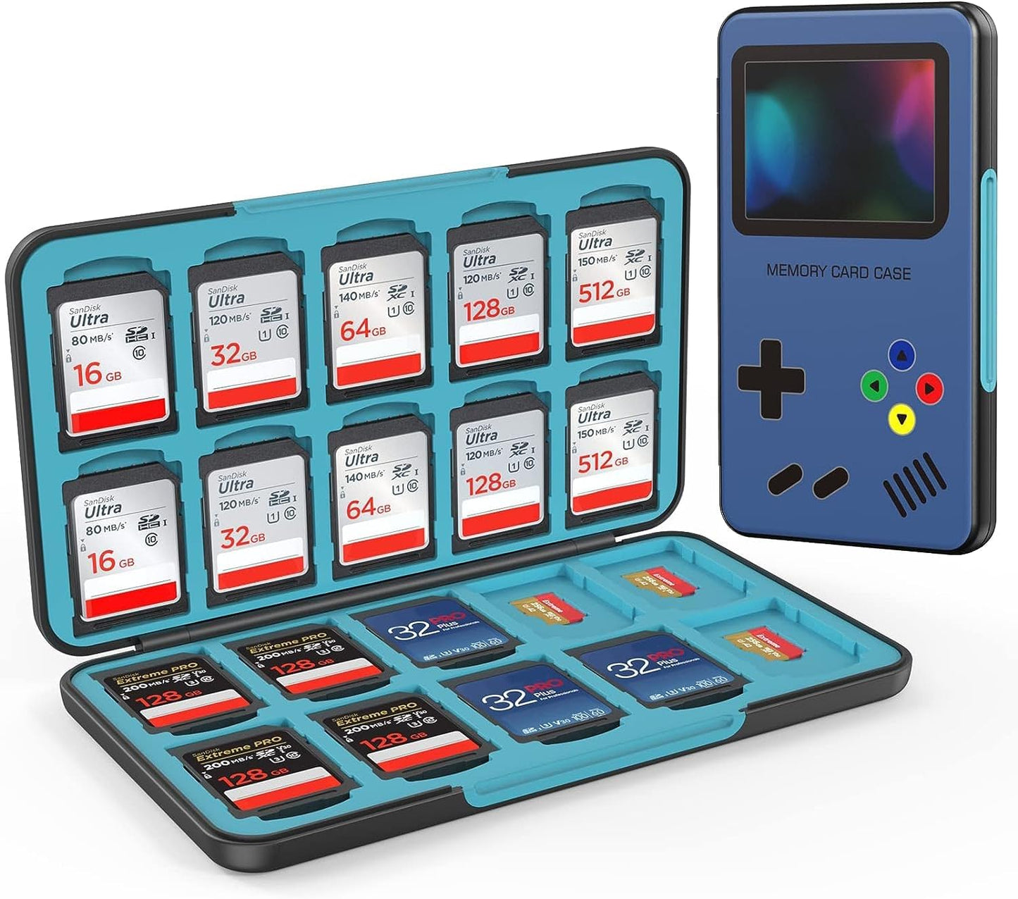 HEIYING SD Card Holder for SD/TF Cards,Portable Memory Card Storage Case Compatible with 20 SDXC SDHC and 20 TF Cards Slots