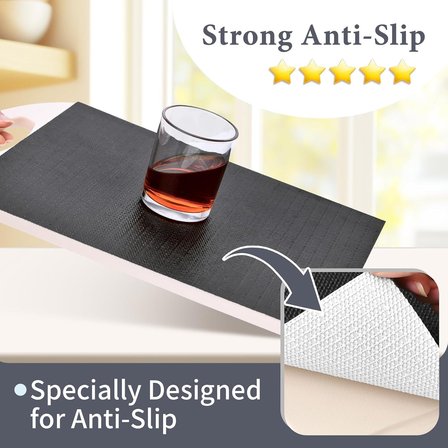 Shelf Liners for Kitchen Cabinets 12in x 20FT Non Adhesive Drawer Liner Gray Quatrefoil Thickened Shelf Liner Paper Strong Non-Slip Easy to Clean for Tool Box Refrigerator with Knife and Tape Measure