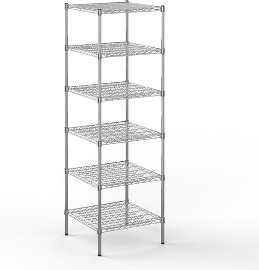 24" Deep x 24" Wide x 74" Height Wire Shelving Kit | 6-Tier | NSF Commercial Storage Rack Unit