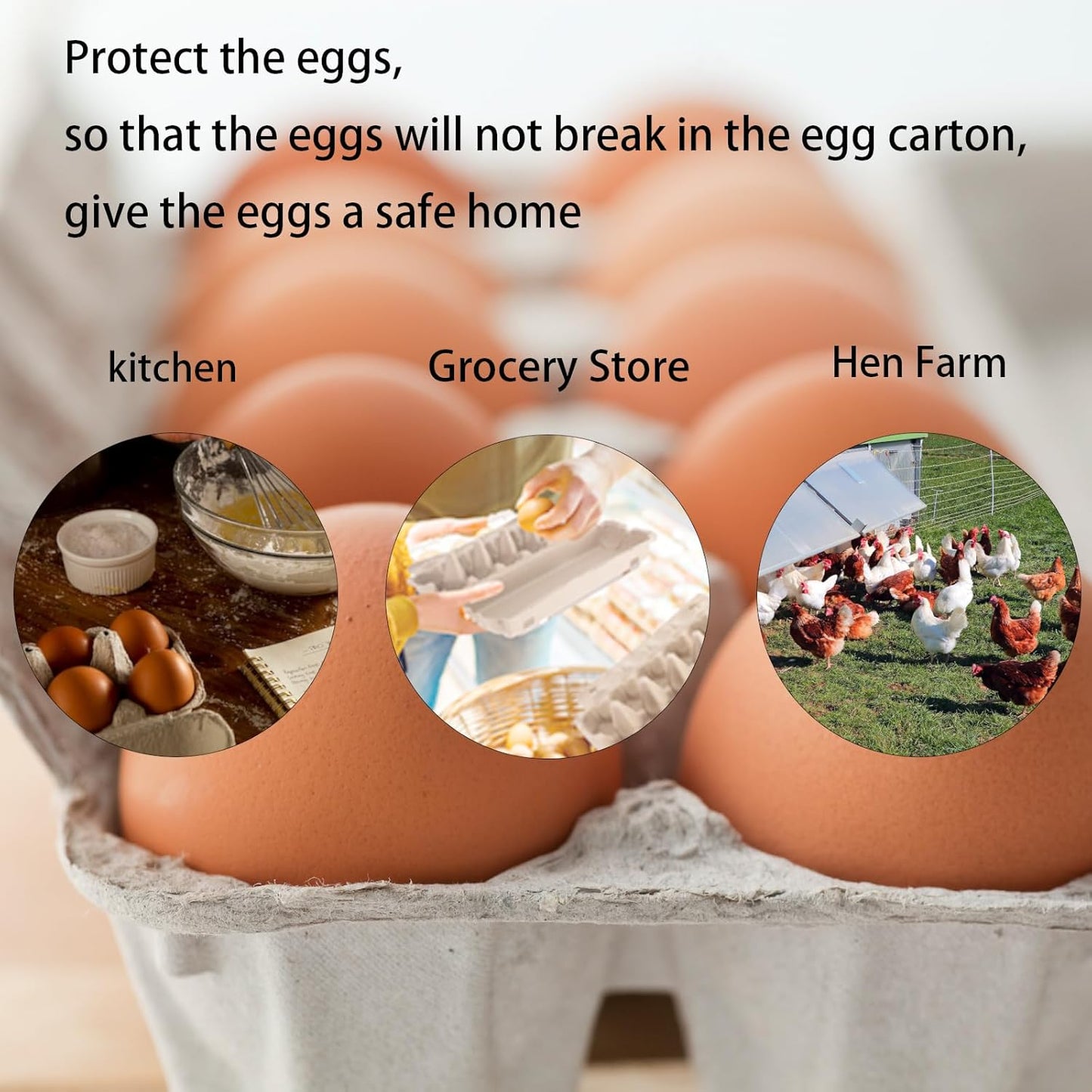 20 Pack Egg Cartons Bulk, 3x4 Style Reusable Empty Natural Paper Pulp Egg Cartons, Sturdy Design Egg Holder Containers for Fresh Chicken Eggs