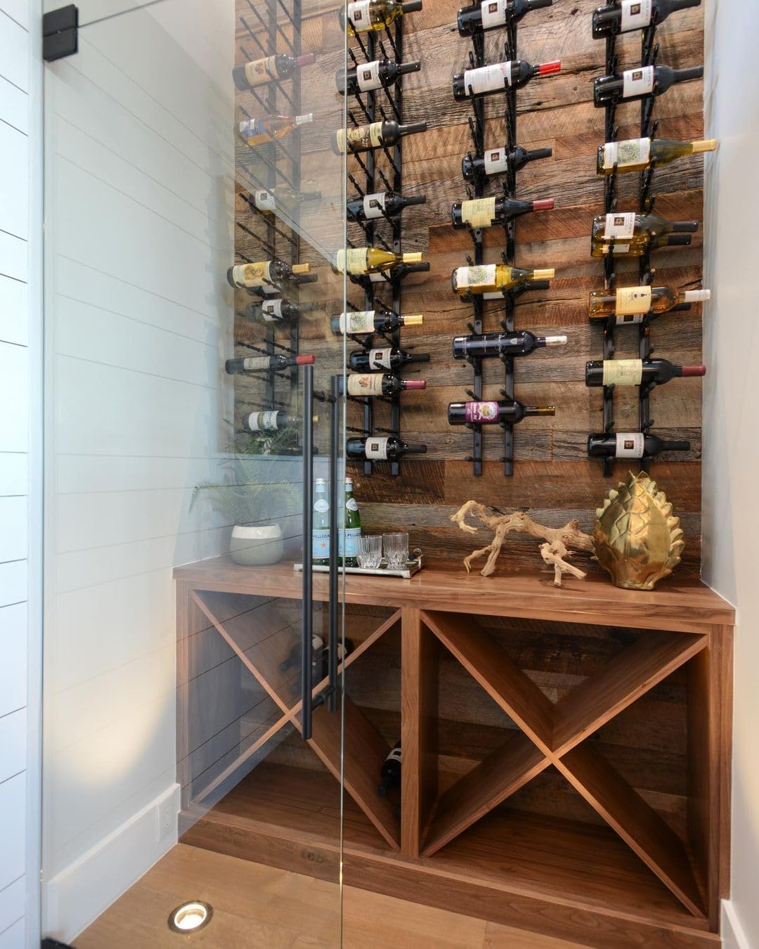 Ultra Wine Racks Wall Mounted Label-Out Wine Racks (4 Foot 1 Deep, Matte Black, 12 Wine Bottles) - Modern Metal Wine Storage, Modular Design for Home Bar, Kitchen, Dining Rooms, & Wine Cellars