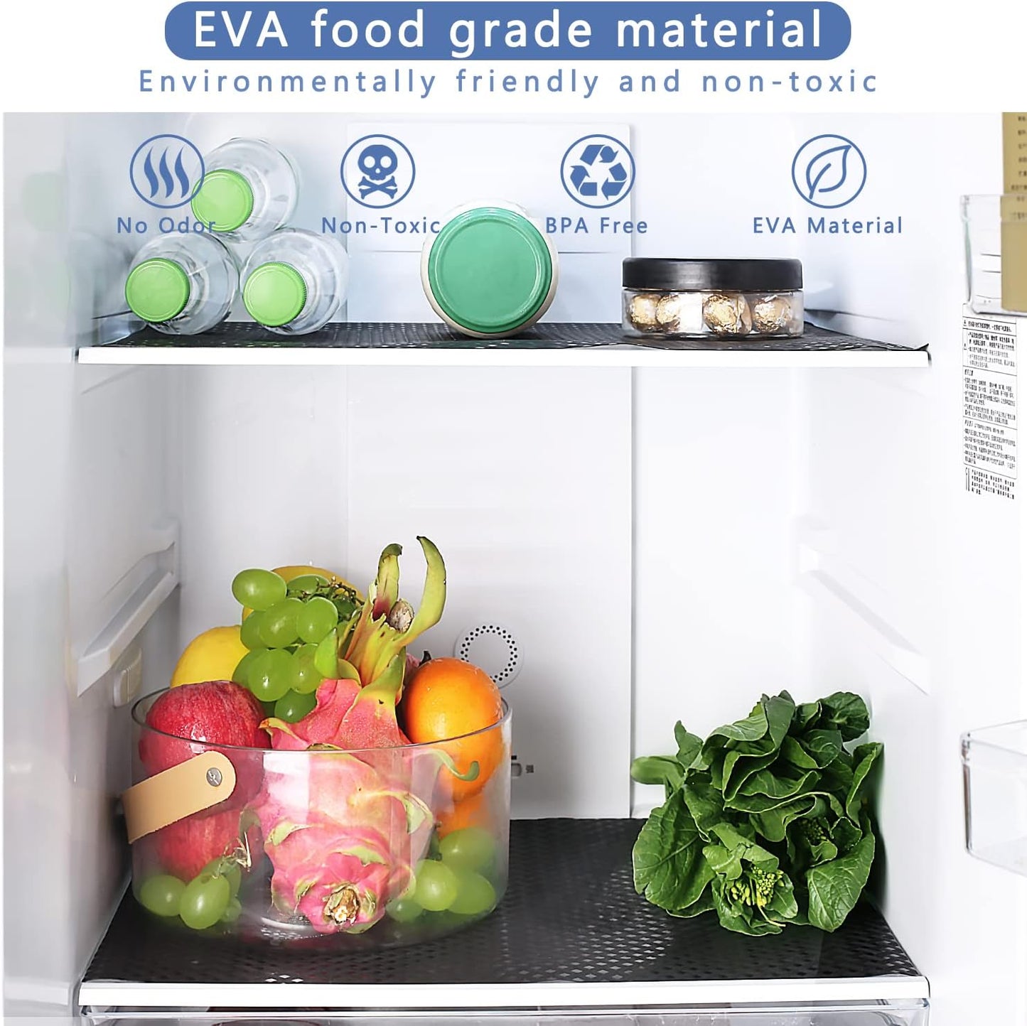 HooTown Shelf Liner Kitchen Cabinet Drawer Mats 11.8 Inch Wide x 157.5 Inch Long, Non Adhesive EVA Rubber Washable Waterproof Pantry Closet, Cupboard, Drawer Organizer Mat, Black