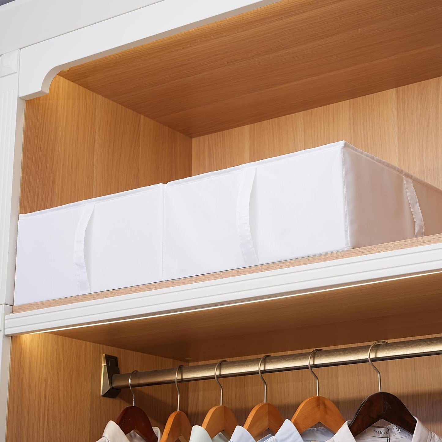 TYEERS Under Bed Storage Containers, Durable Fabric, Washable, Collapsible, Under Bed Storage Bins for Clothes, Blankets, Sheets, Shoes, 27.5x16.5x7 Inches, 2-Pack, White