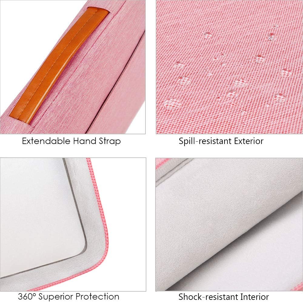 Lacdo 360° Protective 15-15.6 Inch Laptop Sleeve Case for Acer HP Lenovo Dell ASUS Laptop, Acer Aspire 15, HP Pavilion 15, Dell Inspiron 15, Lenovo IdeaPad 15, ASUS ZenBook 15 Computer Bag, Peach