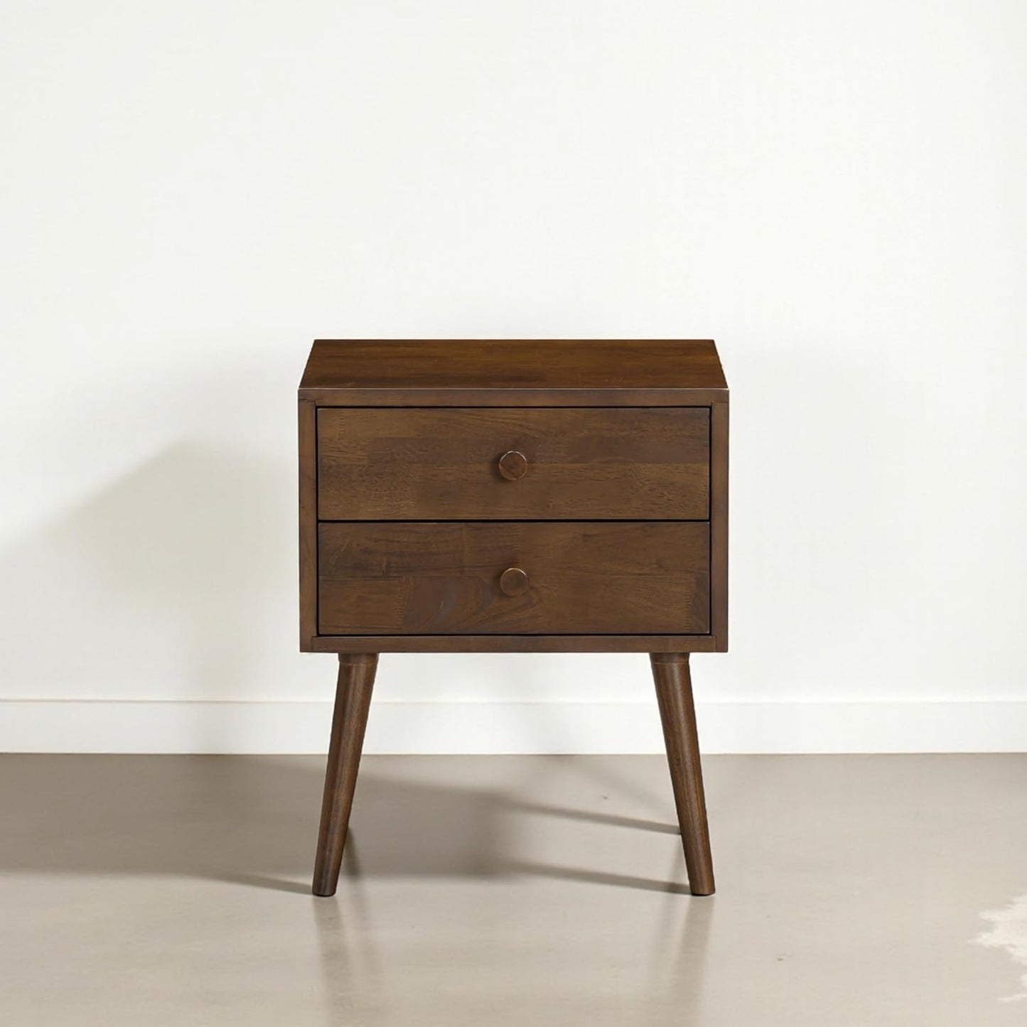 NTC Lux Nightstand with 2 Drawers, Featuring Adaptable Design, 150 lbs Load Capacity, Water-Resistant, Elevate Your Space, Easy Assembly - Dark Walnut