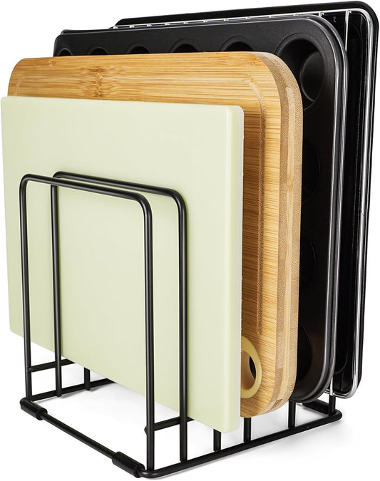 Kitchen Cabinet Cutting Board Organizer, Cookie Sheet Storage Rack,Cabinet Dividers Holder with 5 Slots for Baking Pan Tray Organizer (1 PC)