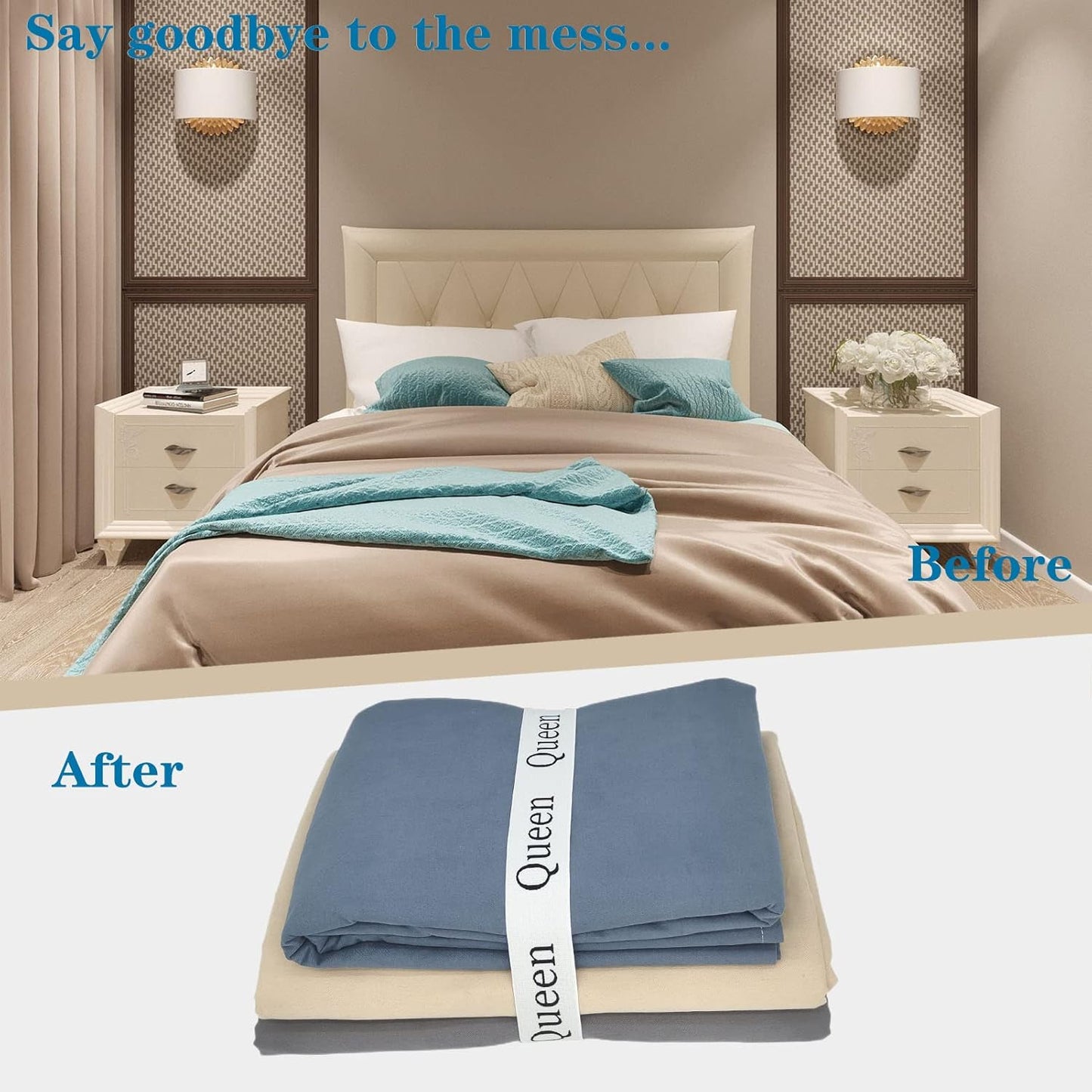 8 Pieces Bed Sheet Organizer Bands, Sheet Organizers and Storage Label Bands, Sheet Label for Bedding, Sheets Organizer for Closet,Sheet Keepers Linen Labels Bedding Bands