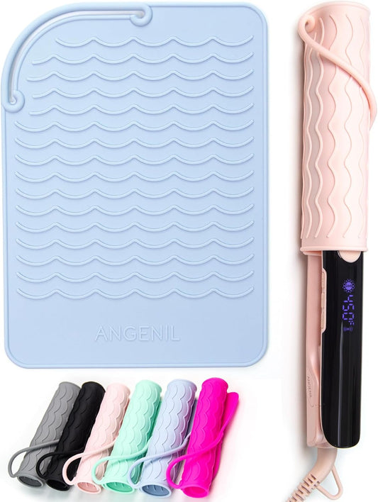 ANGENIL Heat Resistant Silicone Mat for Hair Tools - Counter Mat Pad Cover for Curling Irons, Flat Irons, and Hair Straighteners (9" x 6.5")