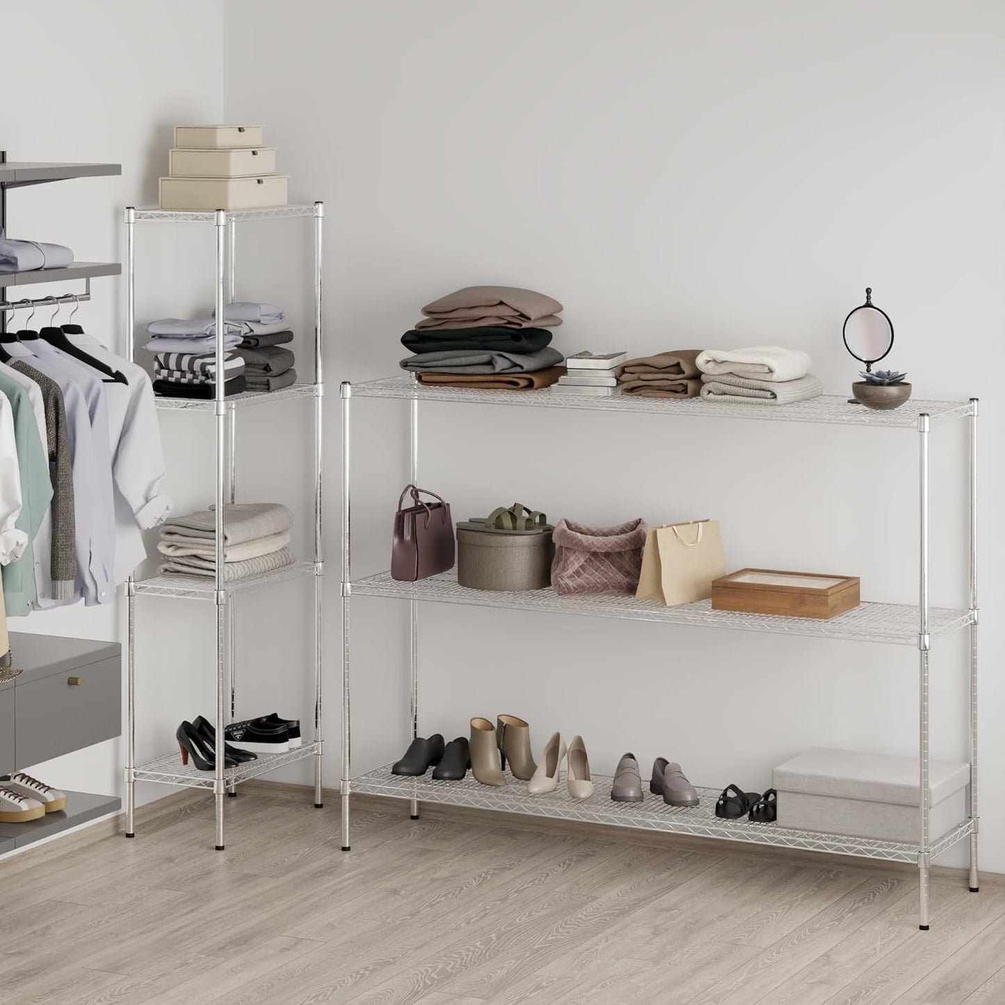 18" Deep x 72" Wide x 54" Height Wire Shelving Kit | 3-Tier | NSF Commercial Storage Rack Unit