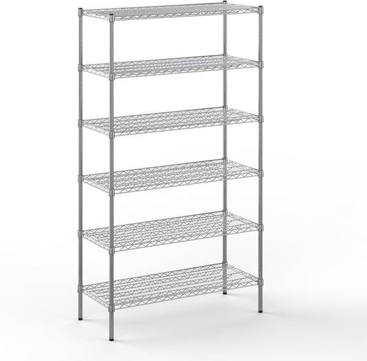 18" Deep x 42" Wide x 74" Height Wire Shelving Kit | 6-Tier | NSF Commercial Storage Rack Unit