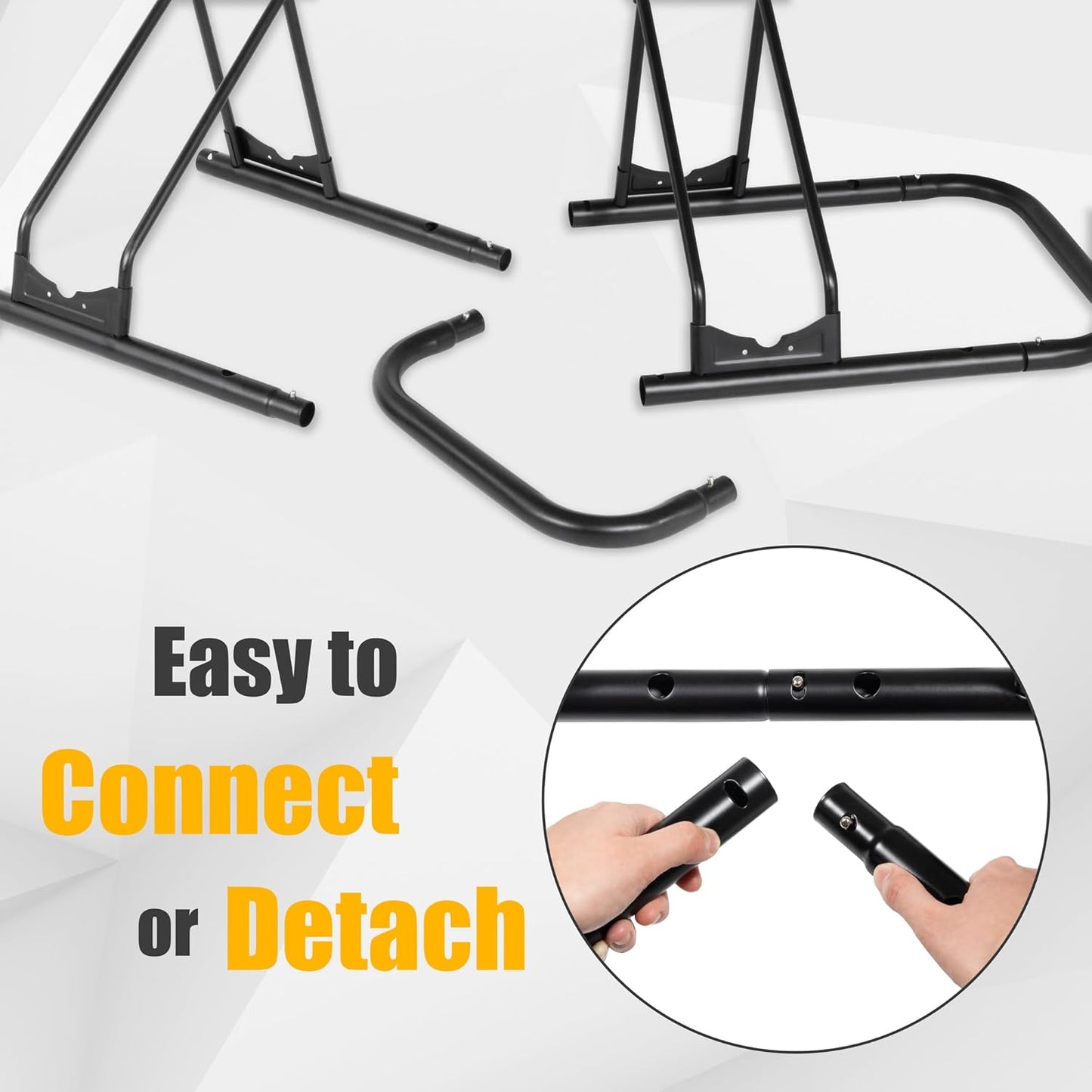 CyclingDeal Bicycle Floor Parking Rack Stand - for Mountain MTB Road Bike - Indoor Home Garage Storage - Adjustable for 2 Fat Bikes