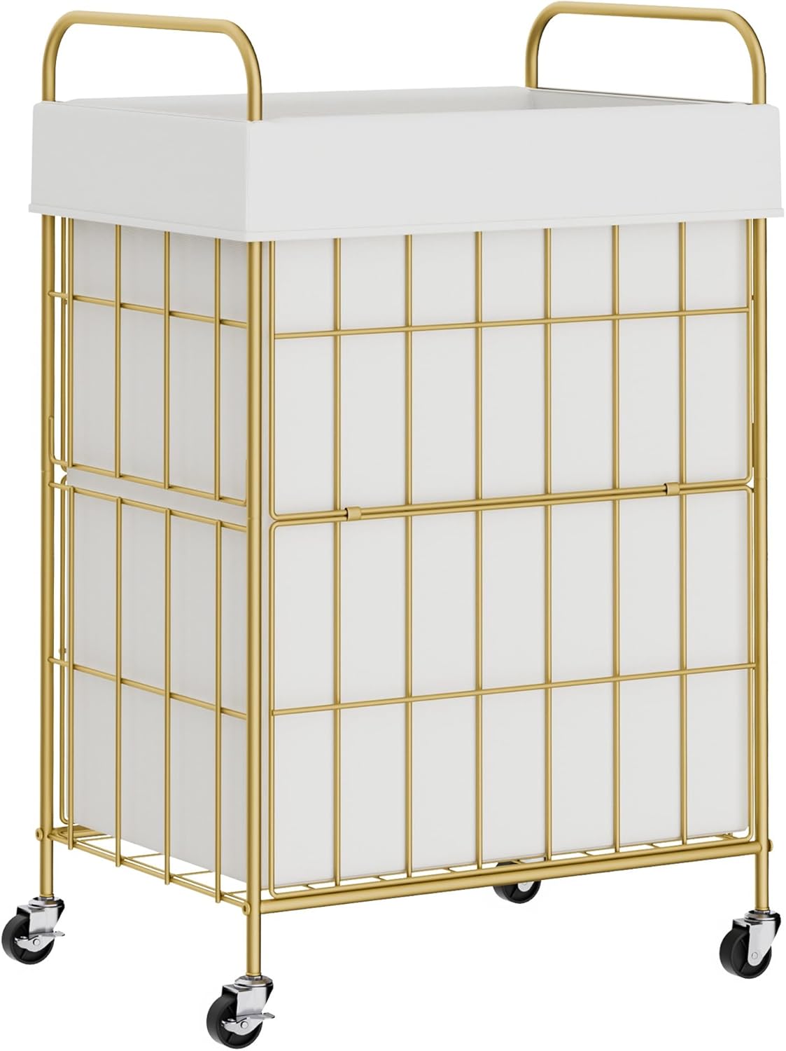 Laundry Hamper with Wheels, 90L Laundry Basket with Handle, Laundry Sorter with Removable Liner Bag