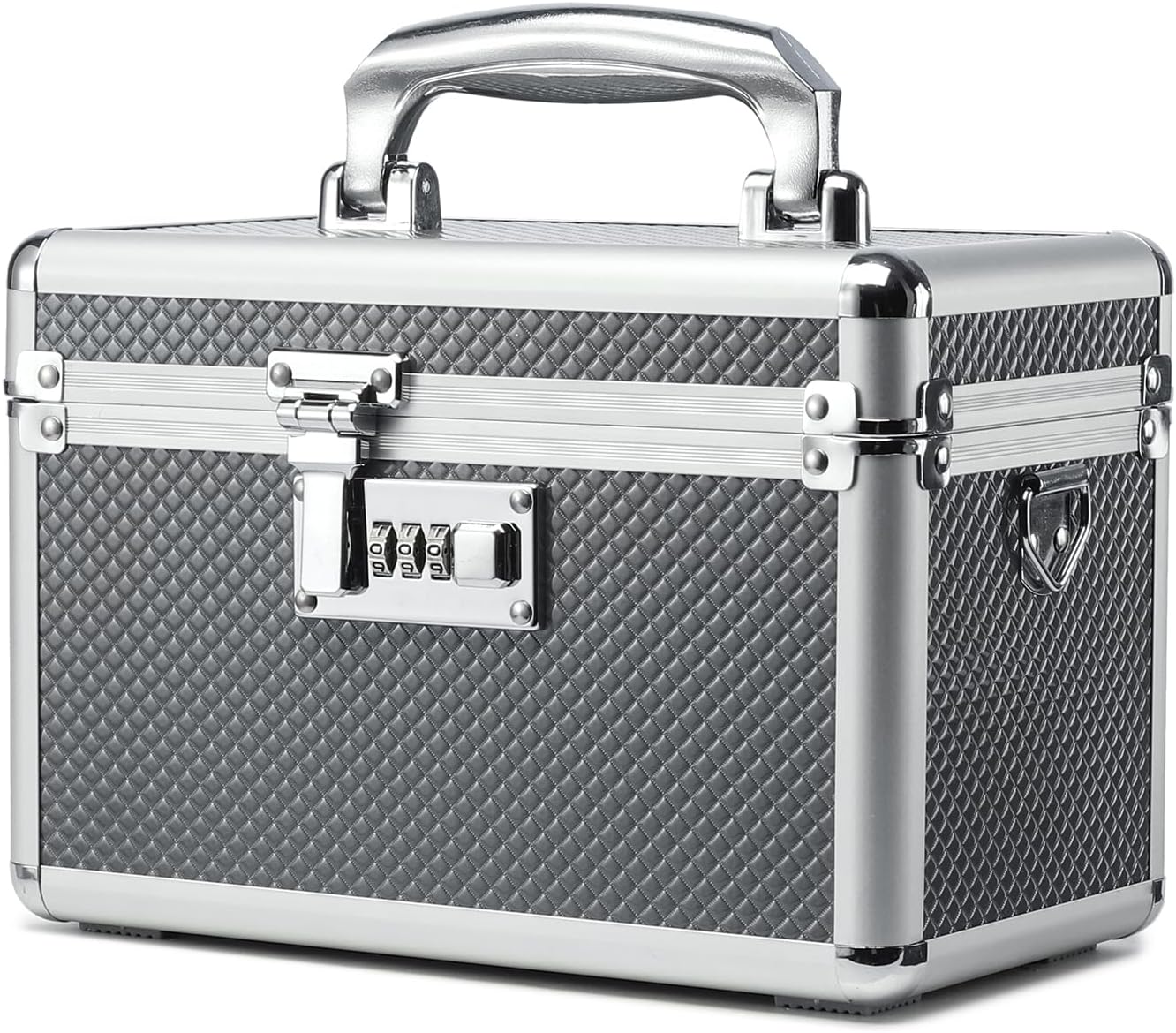Storage Lock Box with Combination code, Lockable Medicine Storage Case, Empty First Aid Box, Security Lock Box, Multipurpose Lockbox for Home and Outdoor Use (Gray, Small)