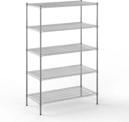 24" Deep x 48" Wide x 74" Height Wire Shelving Kit | 5-Tier | NSF Commercial Storage Rack Unit