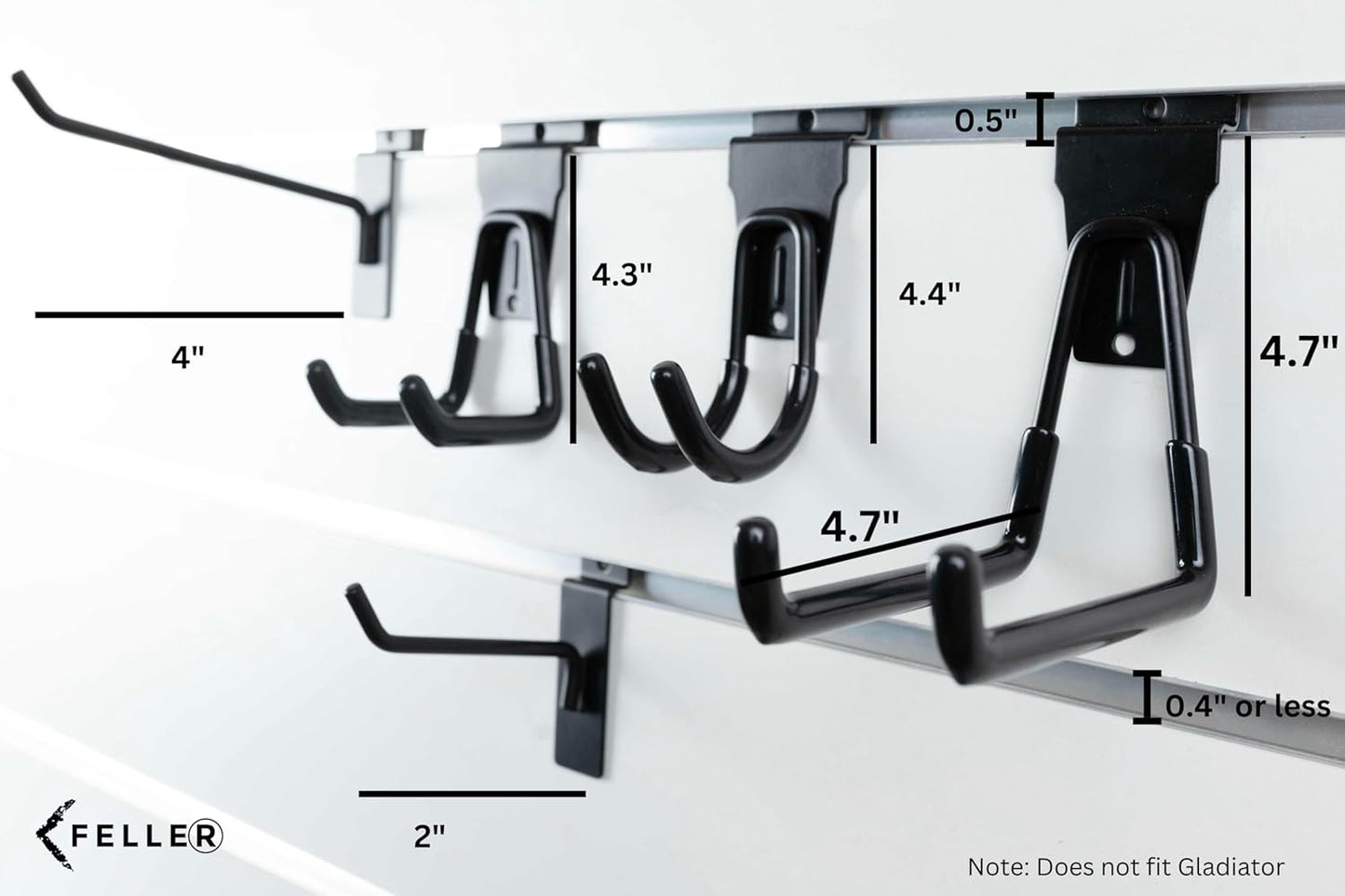 FELLER Slatwall Hooks and Slatwall Accessories - 20 Pack Premium Heavy Duty Single and Double Slatwall Hooks & Hangers for Efficient Storage, Used as Proslat Accessories