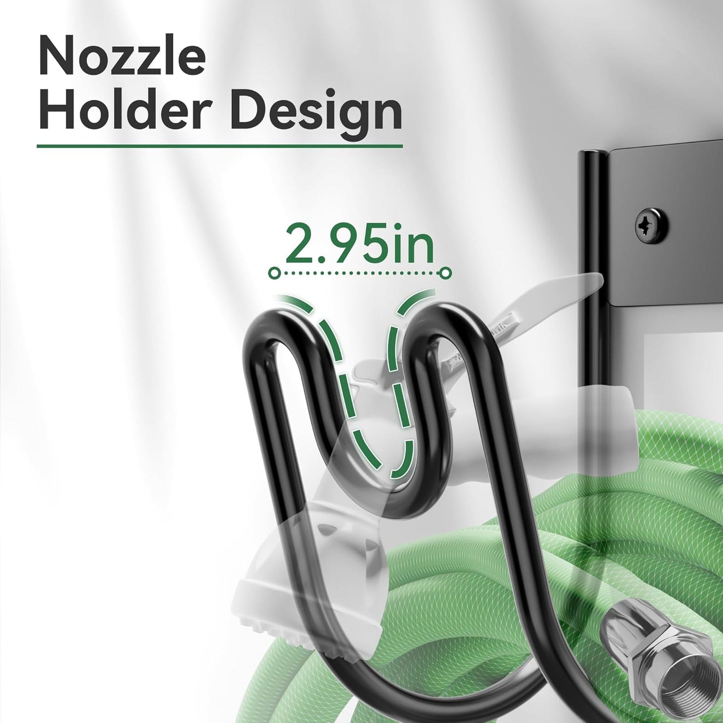 Black Metal Garden Hose Holder - Wall Mounted Water Hose Holder - Hose Hanger Heavy Duty for Water Hose Extension Cords Vacuum Hose (2 Pack)