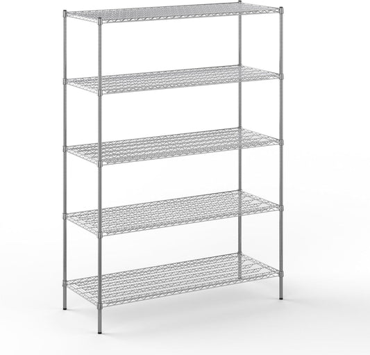 24" Deep x 60" Wide x 86" Height Wire Shelving Kit | 5-Tier | NSF Commercial Storage Rack Unit