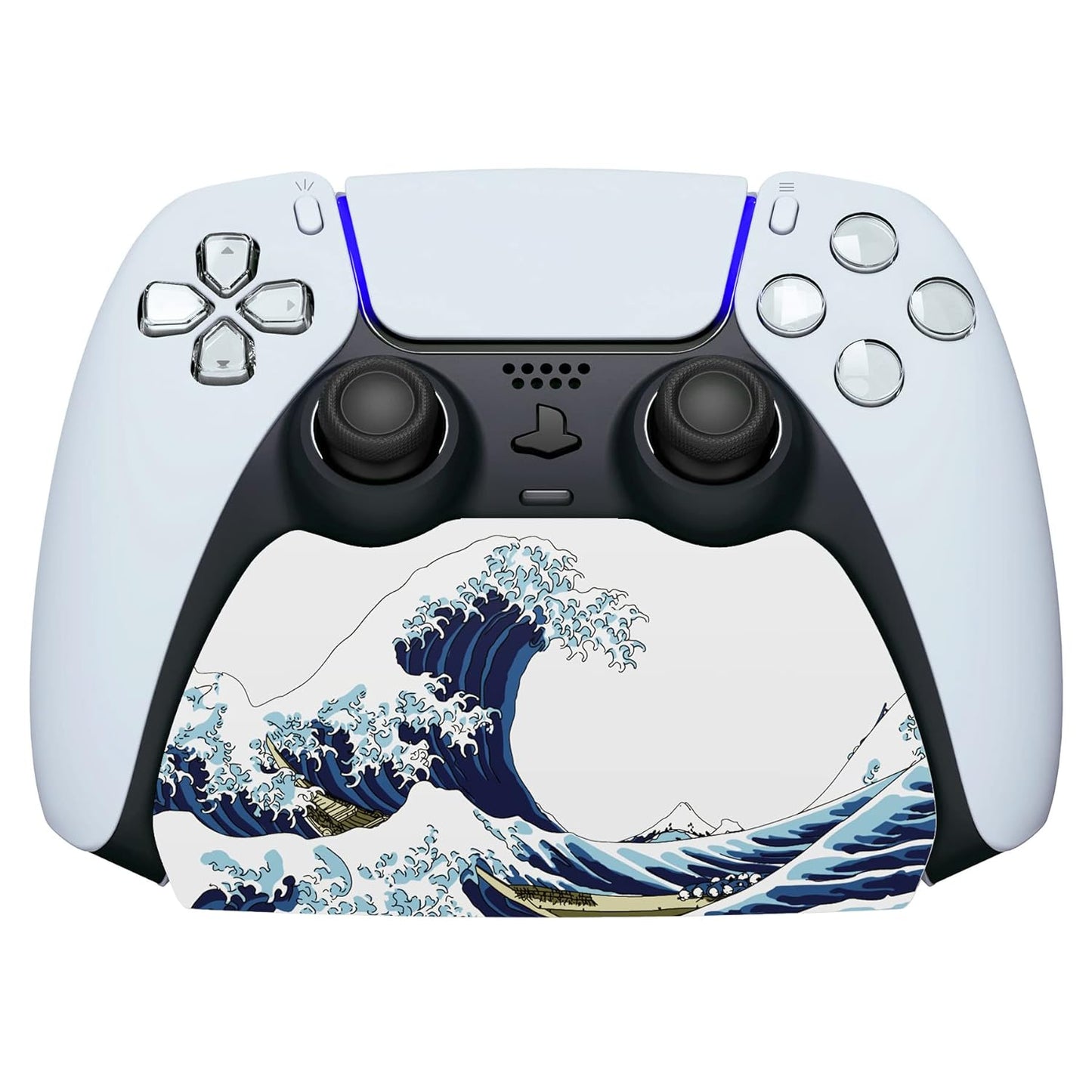 playvital 2 Pack Controller Display Stand for ps5, Gamepad Stand Desk Holder for ps5 Controller Accessories with Rubber Pads, The Great Wave