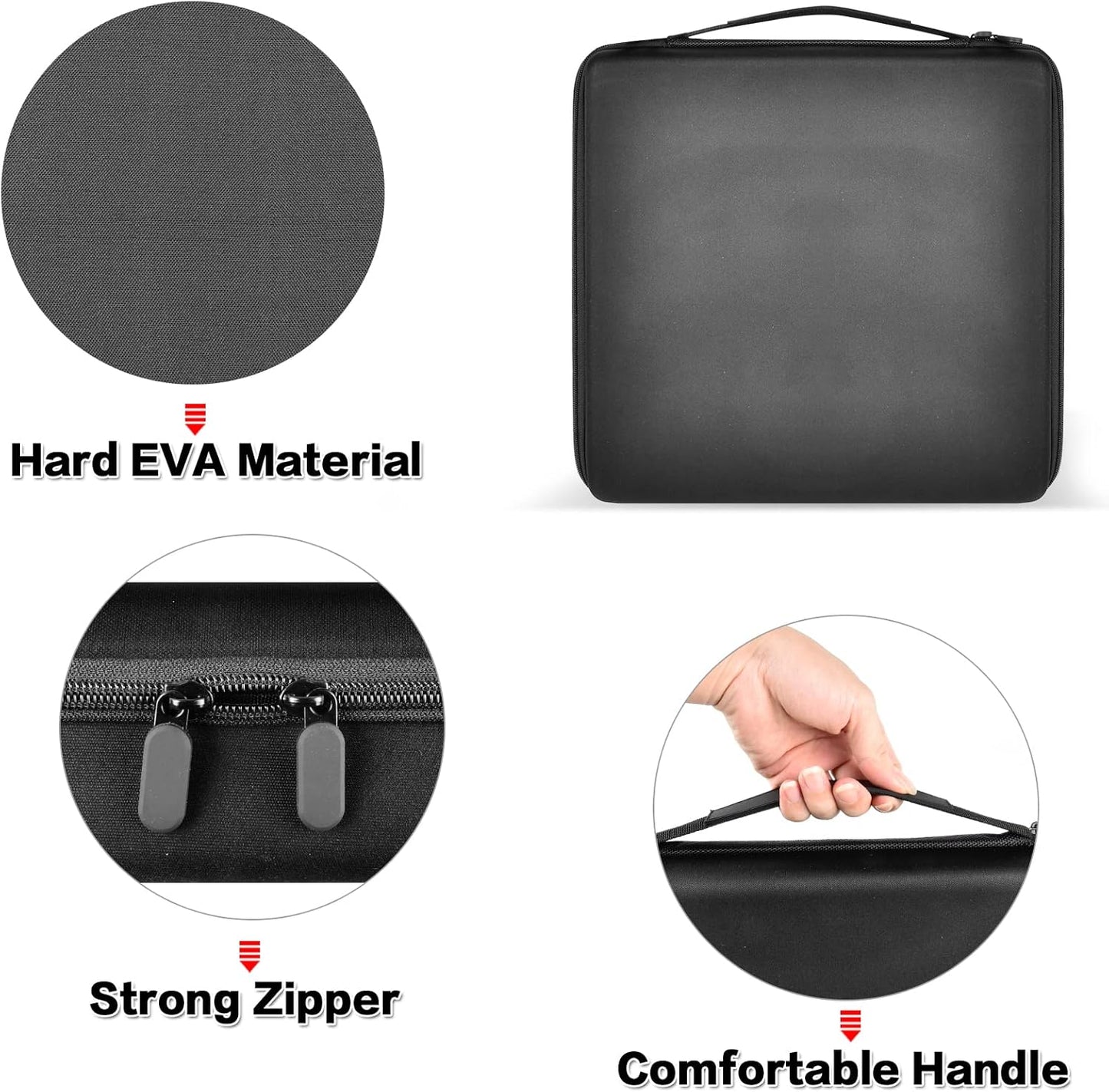 Comecase 15 Slots Watch Box Organizer/Men Watch Display Storage Case Fits All Wristwatches and Smart Watches up to 42mm - Black