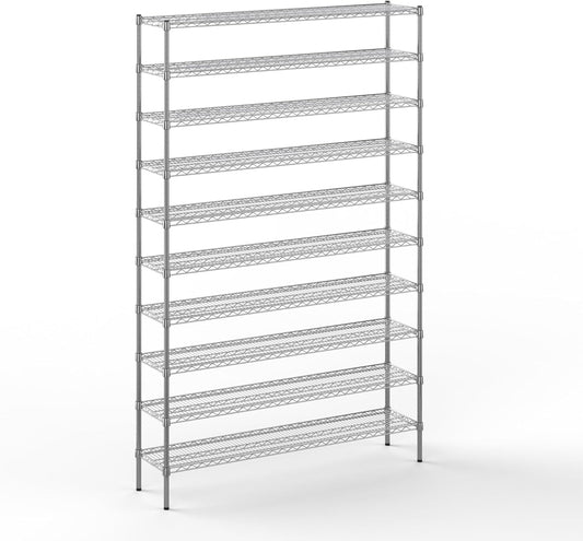 14" Deep x 60" Wide x 96" Height Wire Shelving Kit | 10-Tier | NSF Commercial Storage Rack Unit